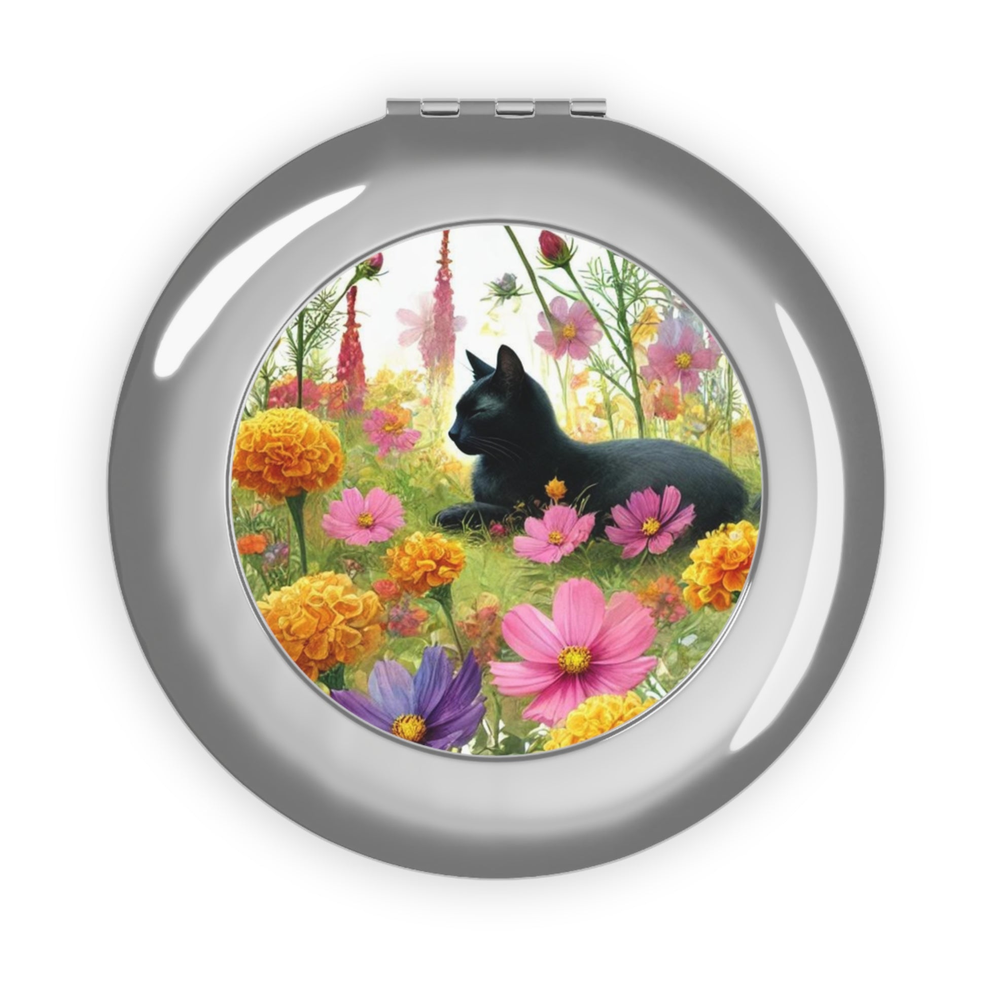 October Birth Flower - Cat Lover - Compact Travel Mirror   