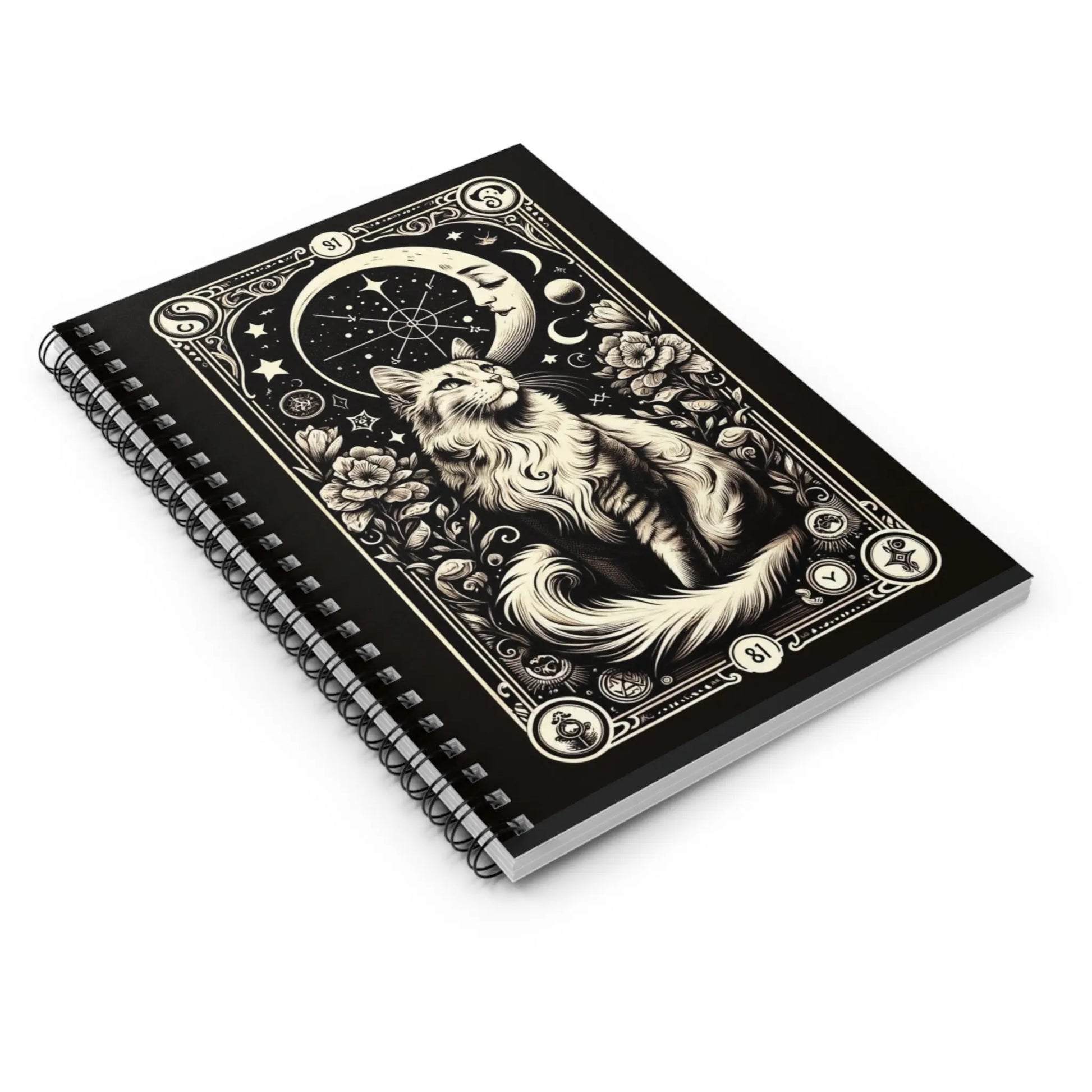 Cat Moon Tarot - Spiral Notebook - Ruled Line   