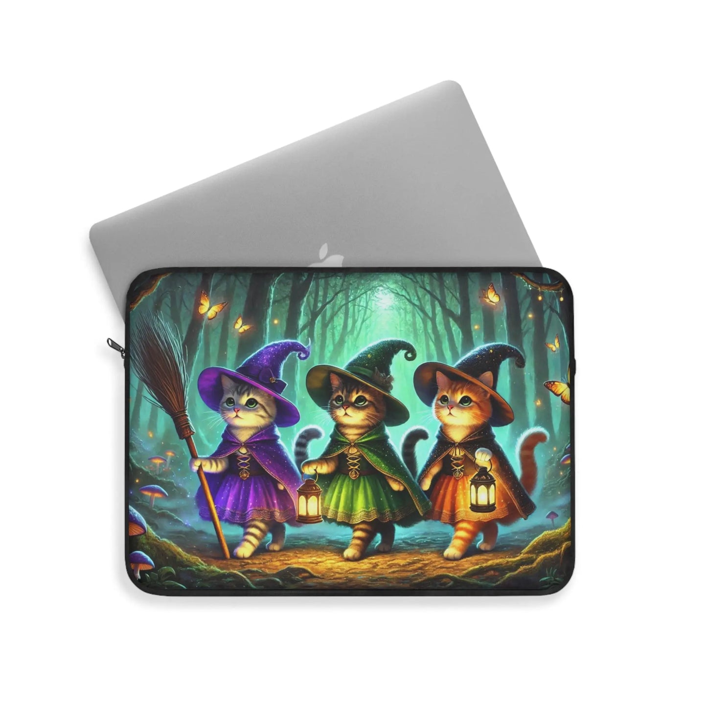 Halloween Decor - Cat Witches - Laptop Sleeve   