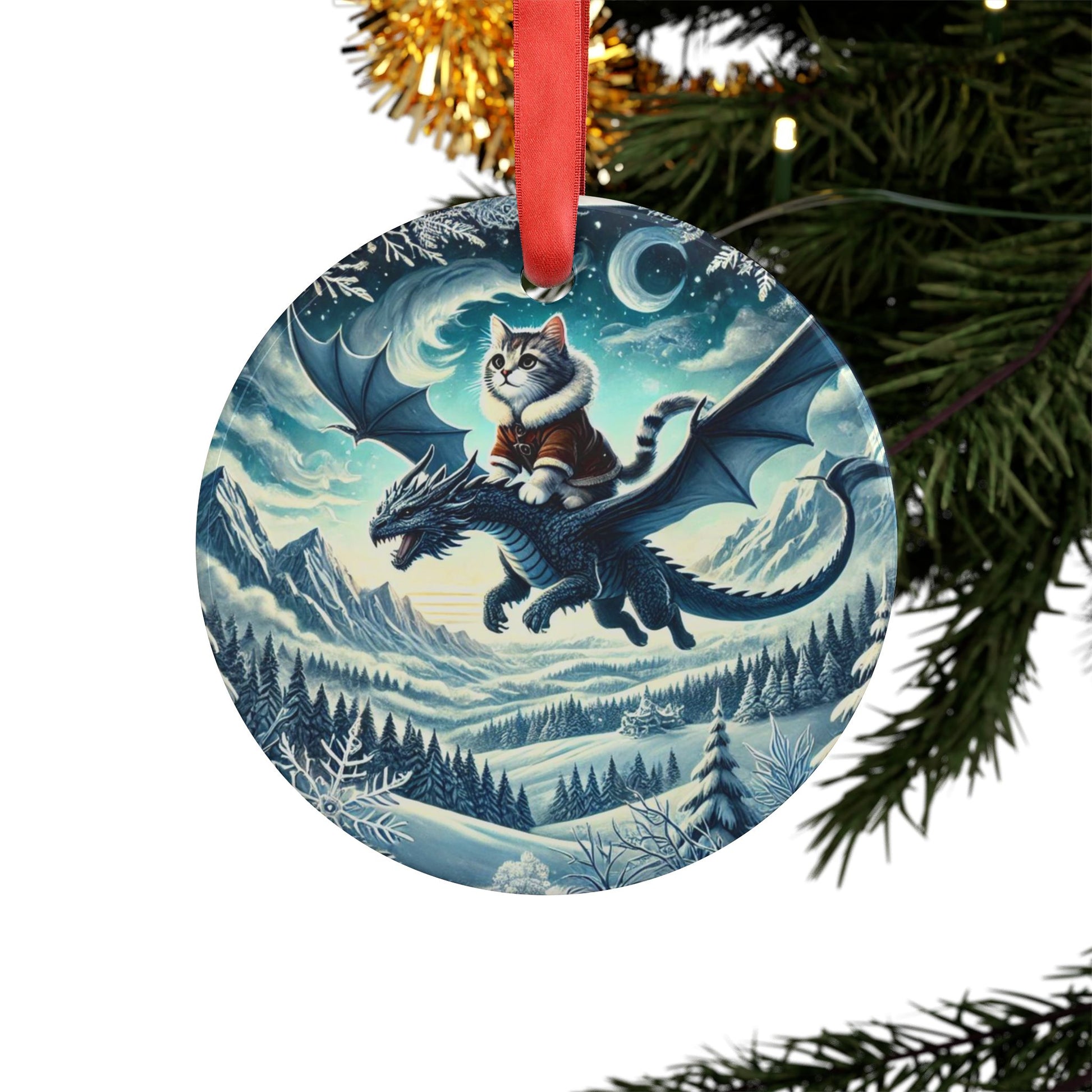 Dragon Winter Adventures - Cat Lover - Ornament   