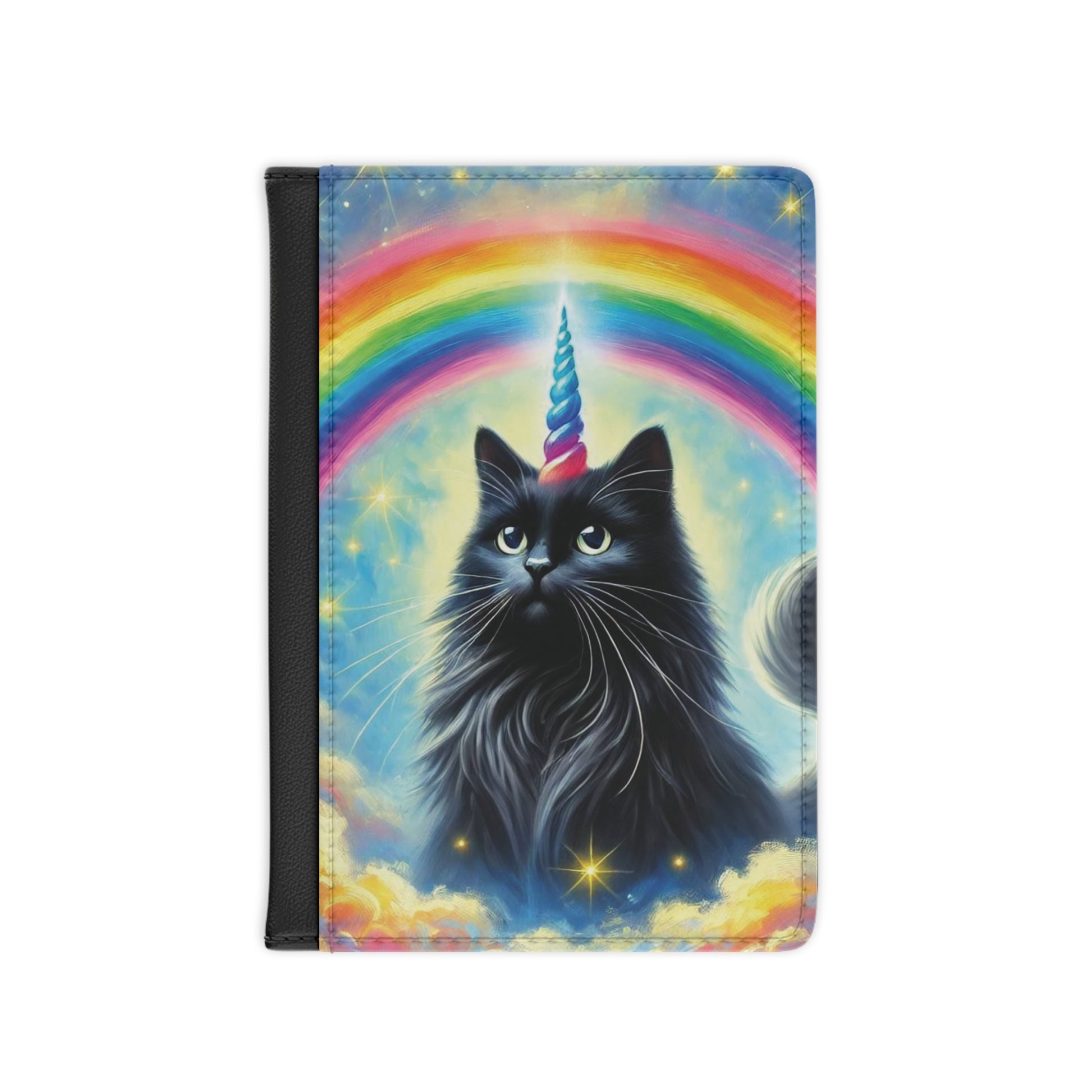 Caticorn in the Clouds- Cat Unicorn Rainbows - Passport Cover   