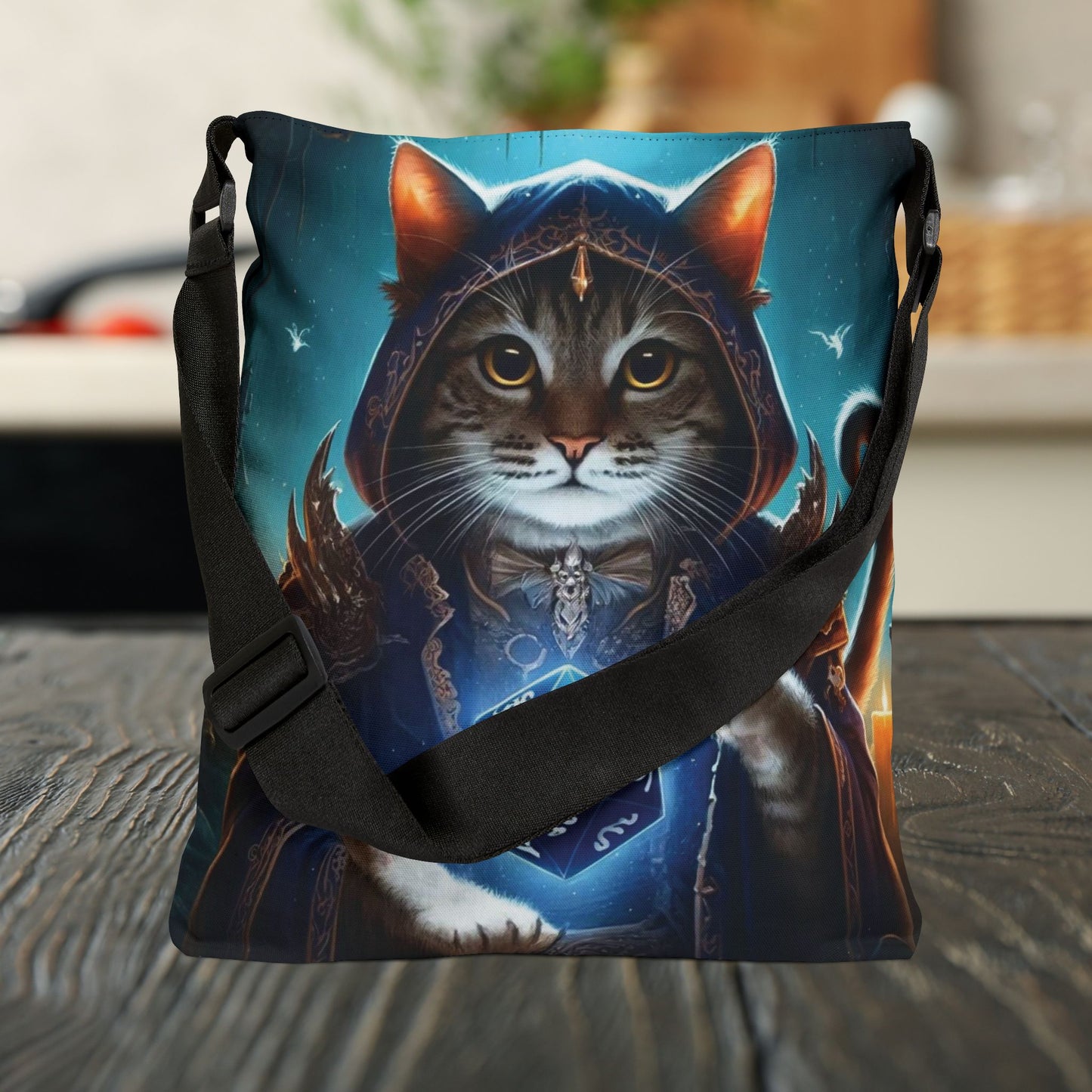 Dungeons and Dragons Cat Sorcerer - Adjustable Strap Tote Bag   