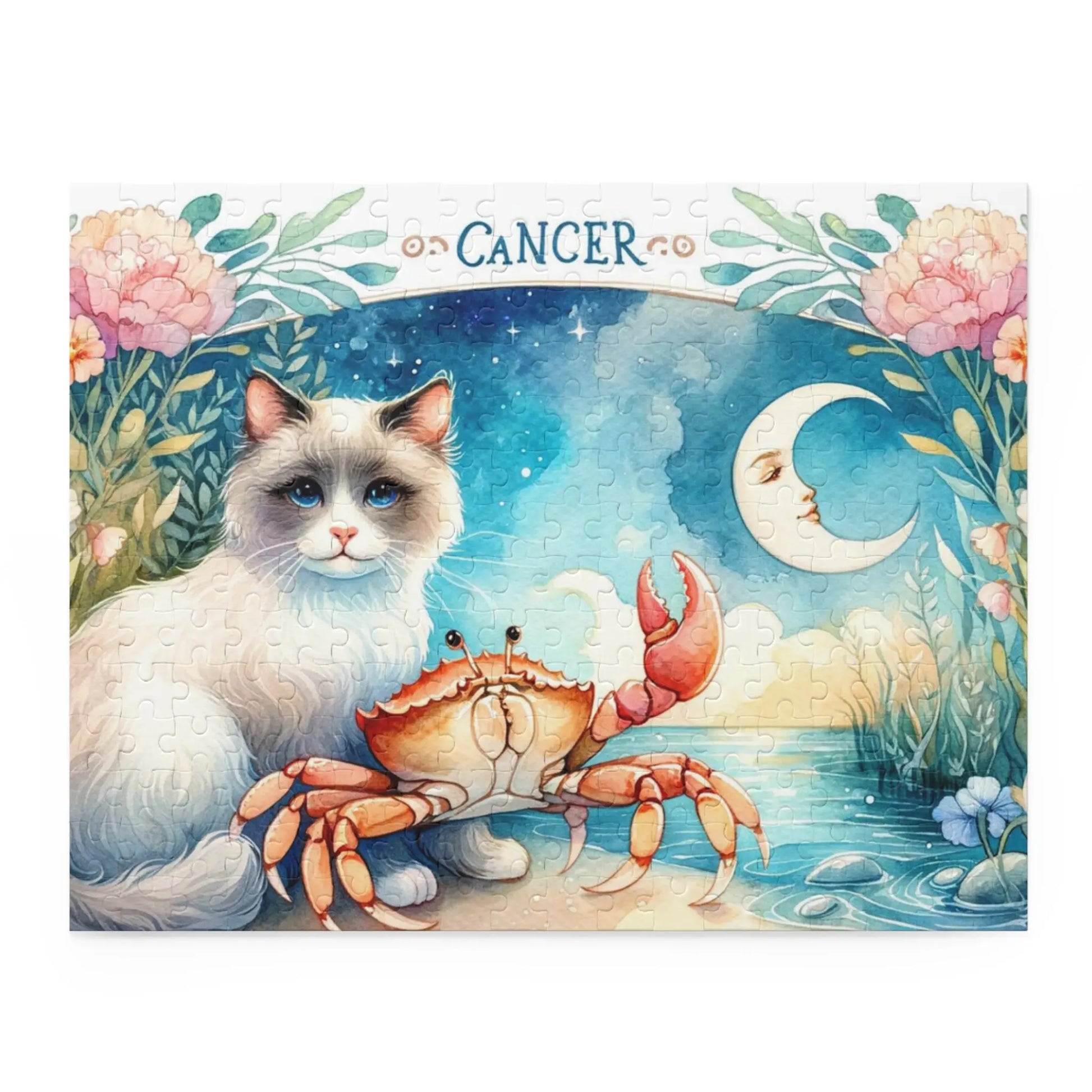 Cancer Zodiac Birthday Puzzle - Cat Lover Gift 120, 252, or 500 -piece options - Montecore PawPrints