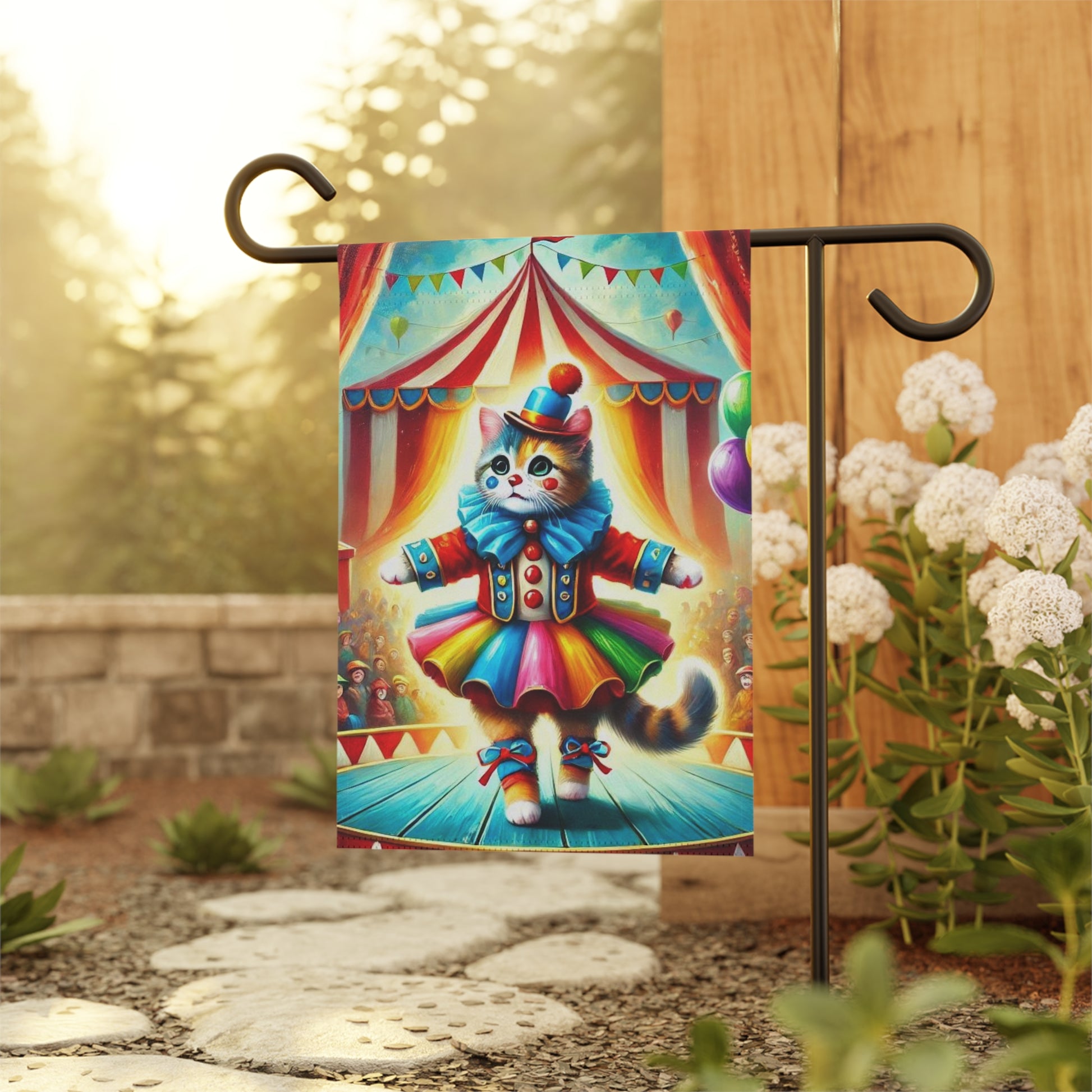 Cat Clown Circus - Garden & House Banner   