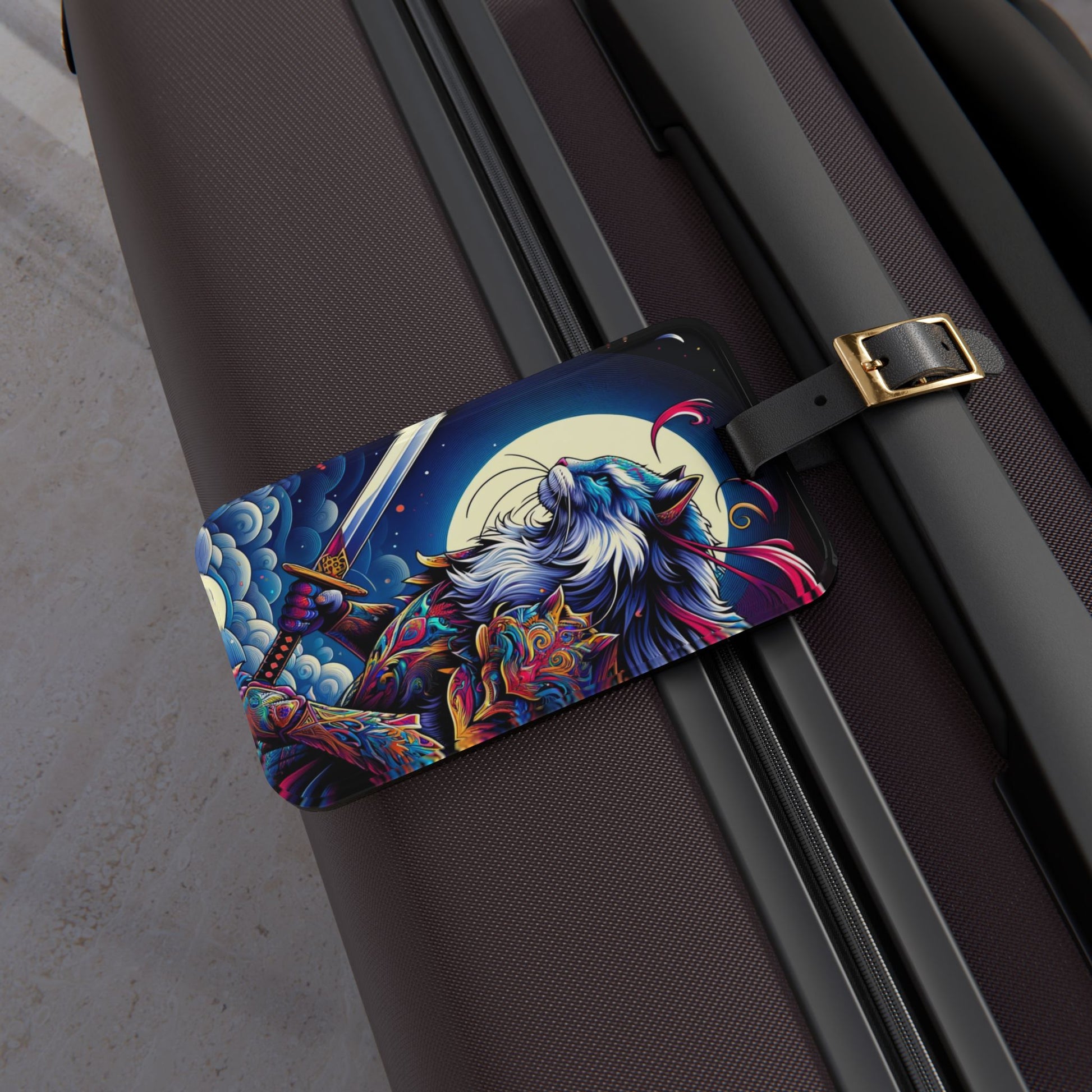 Cat Warrior - Luggage Tag - Travel Gift   