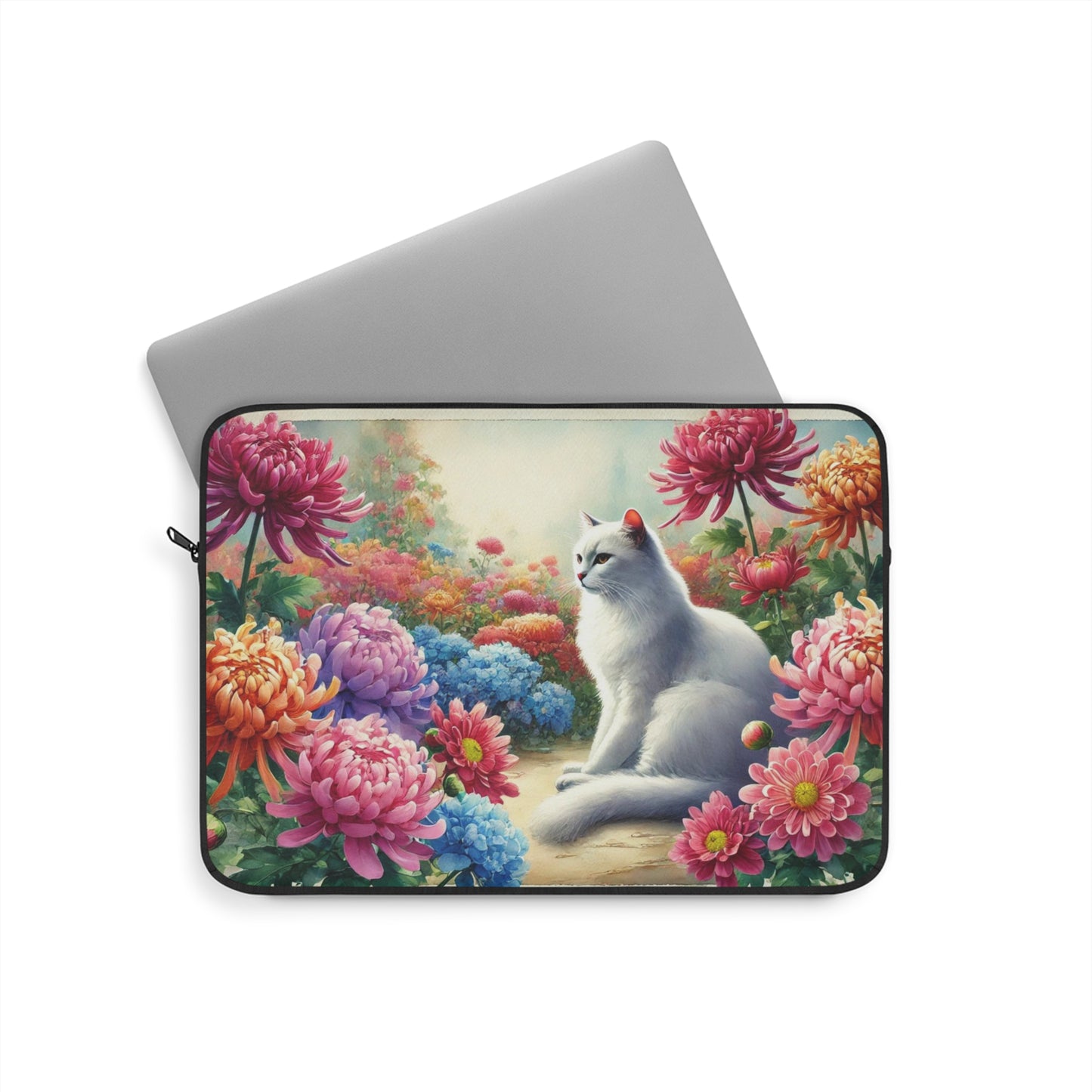 November Birth Flower - Cat Lover - Laptop Sleeve   