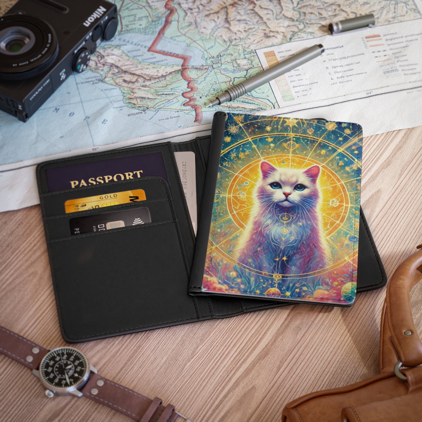 Celestial Cosmic Kitty - Passport Cover   