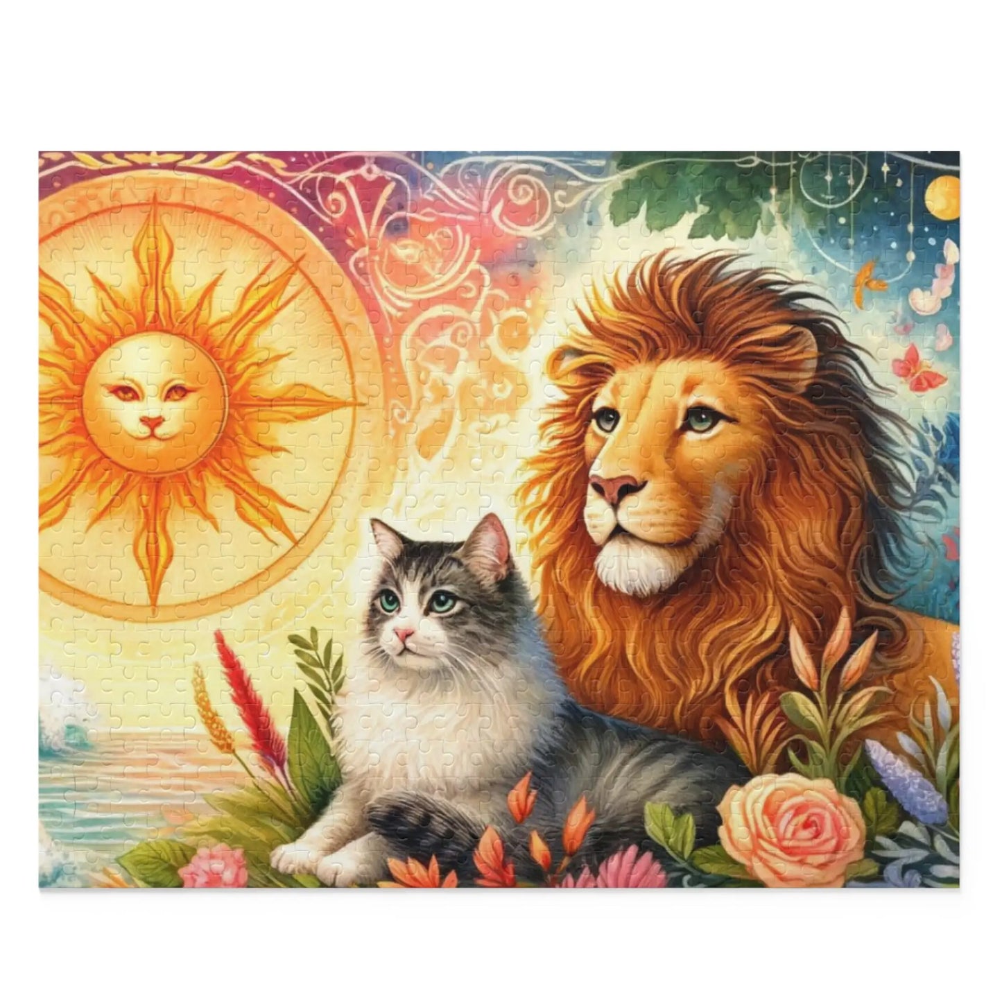 Leo Zodiac Birthday Puzzle - Cat Lover Gift 120, 252, or 500 -piece options   