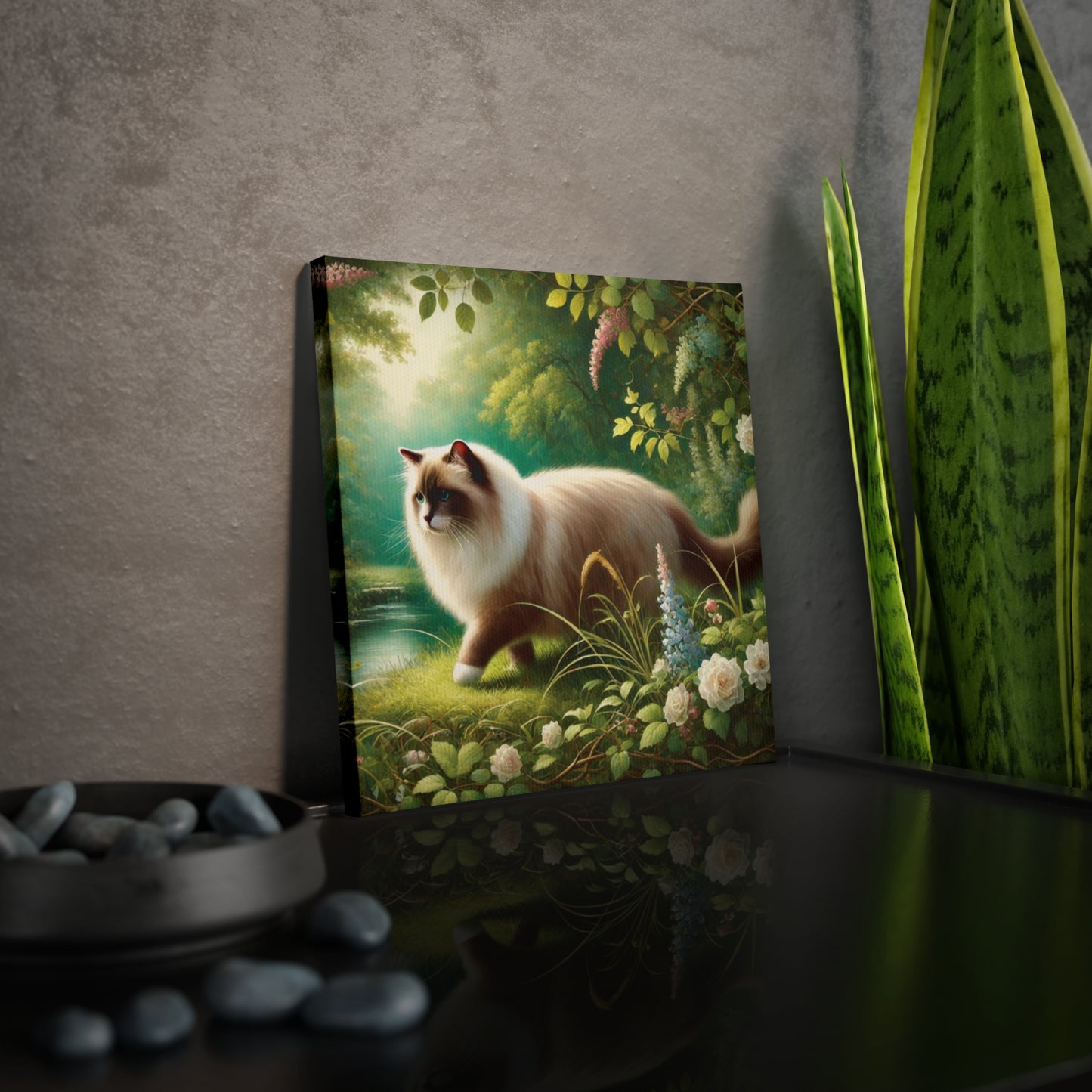 Nature Walk - Cat Lover - Wall Art Decor 8x8 - Ragdoll Cat   