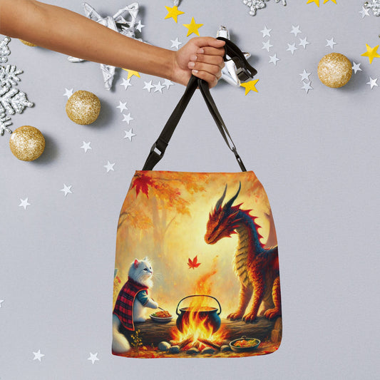 Autumn Dragon Adventures - Cat Lover - Adjustable Strap Tote Bag   