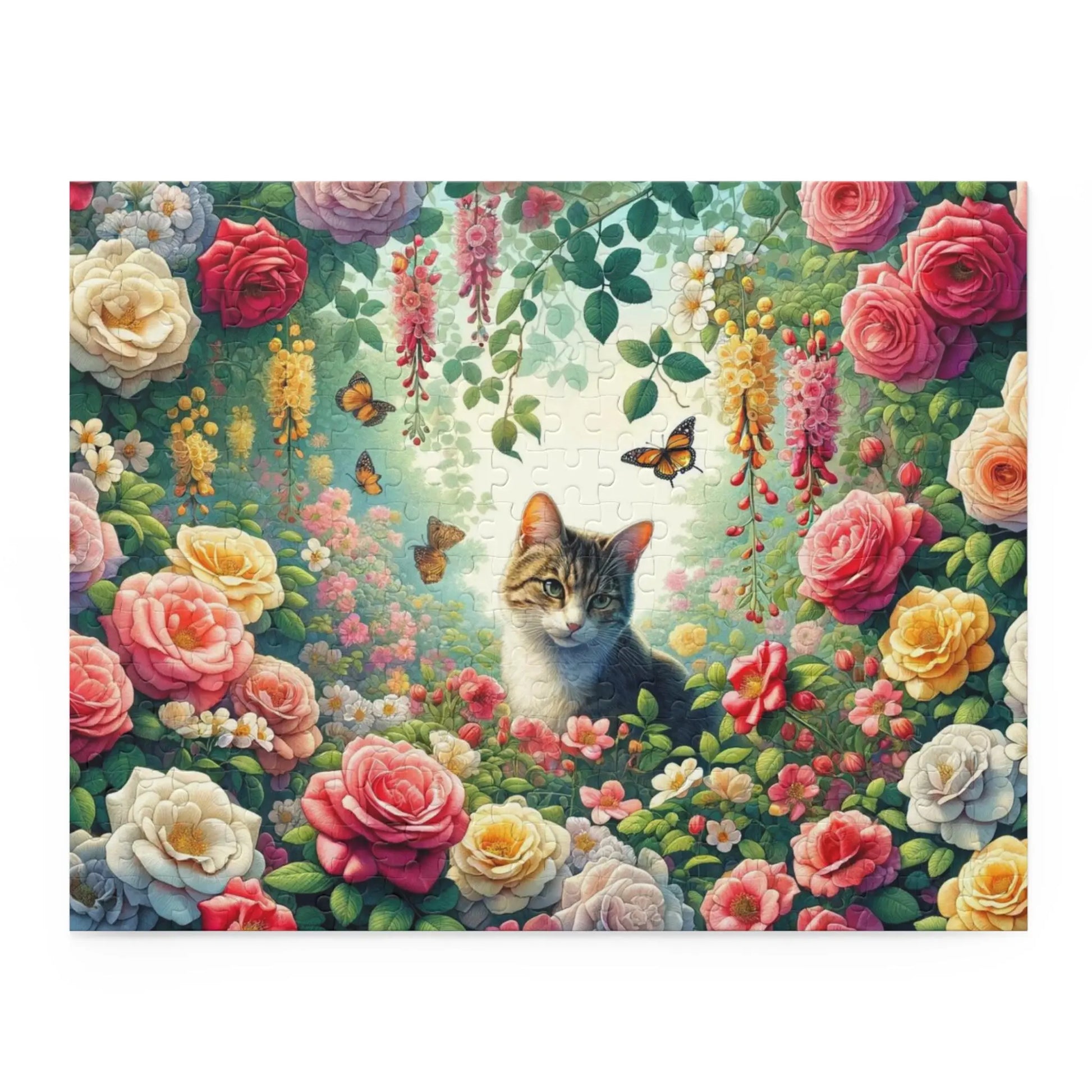 June Birthday Flower Puzzle - Cat Lover Gift - 120, 252, 500-Piece Jigsaw Puzzle - Montecore PawPrints