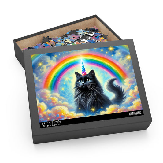 Caticorn in the Clouds - Cat Unicorn Rainbows - Puzzle - Cat Lover Gift 120, 252, or 500 -piece options   