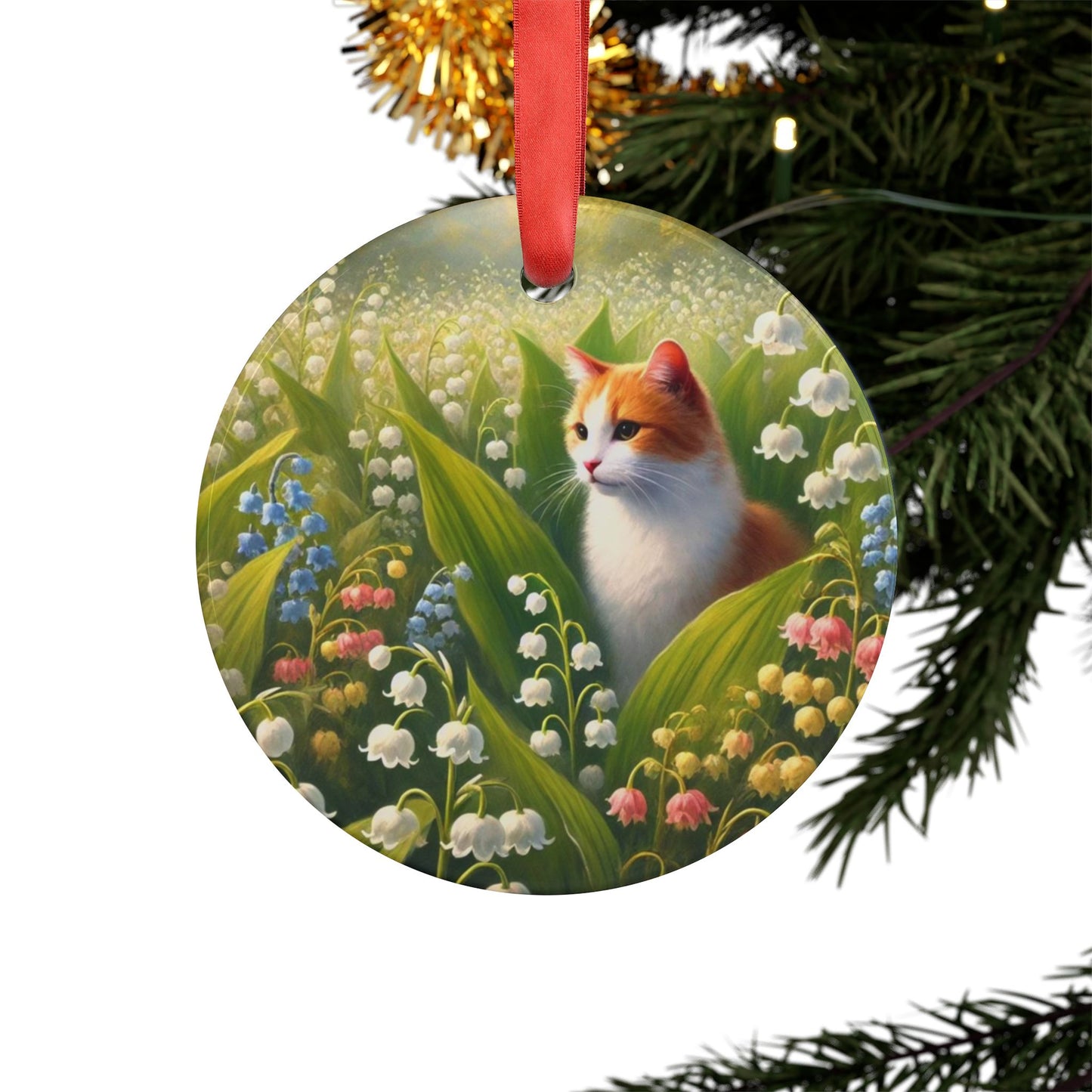 May Birth Flower - Cat Lover - Ornament   