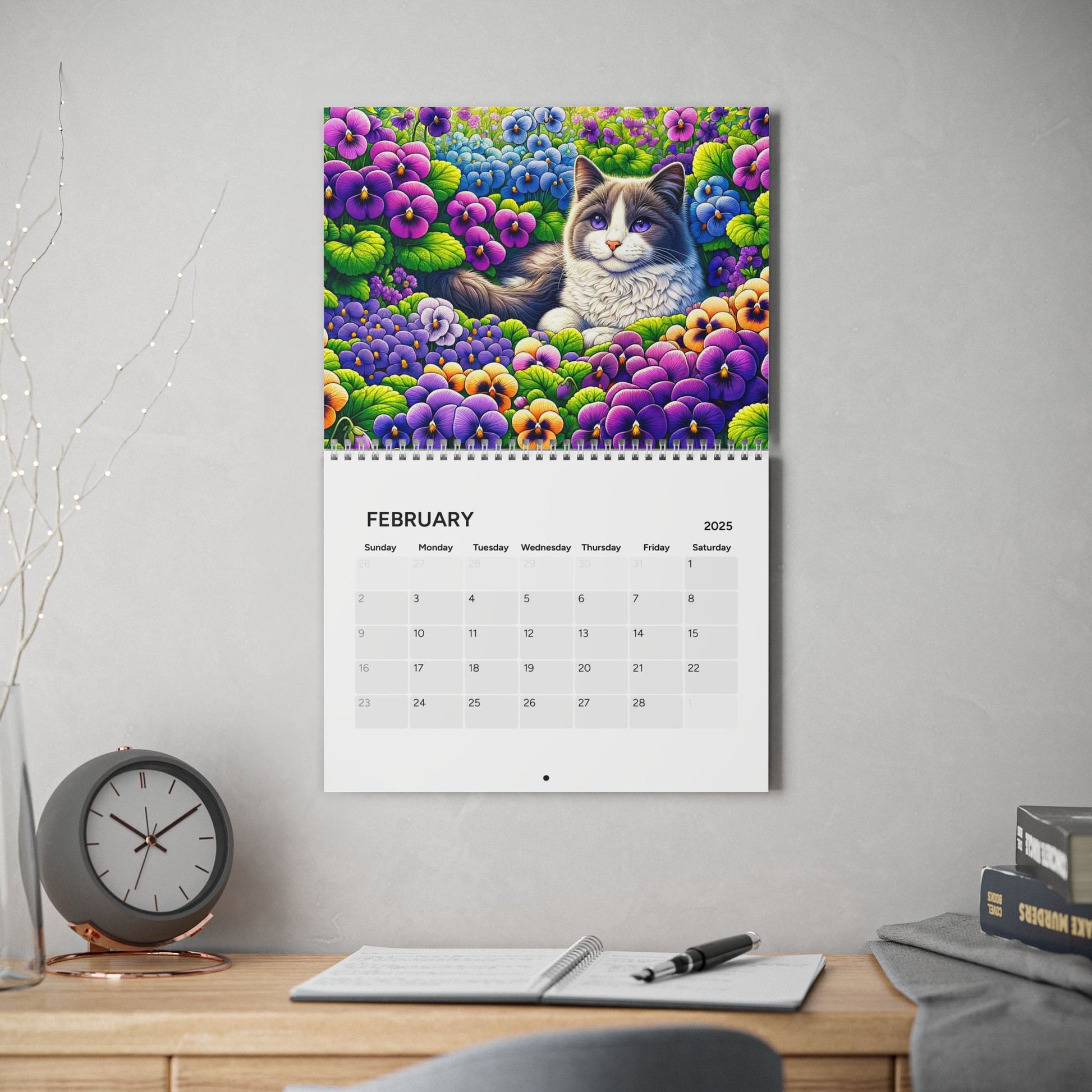 Cats and Birth Month Flowers - Calendar (2025)   