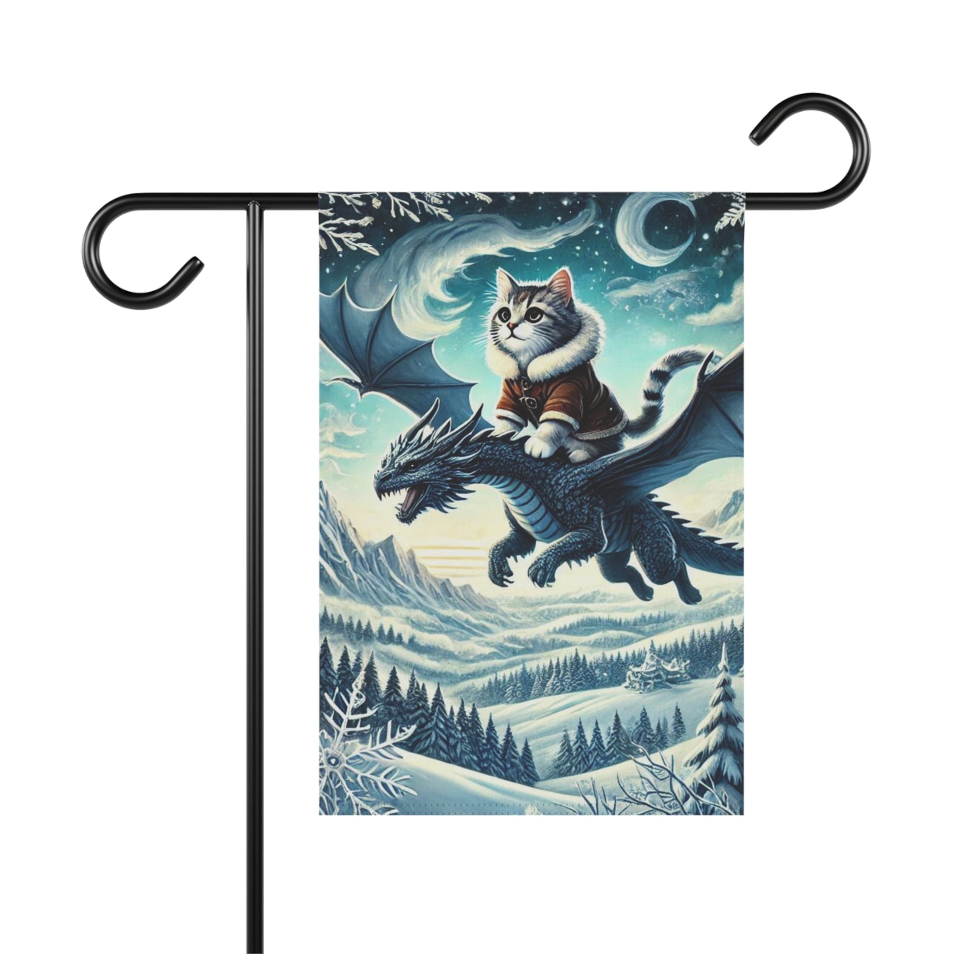 Winter Dragon Adventures - Cat Lover - Garden & House Banner   