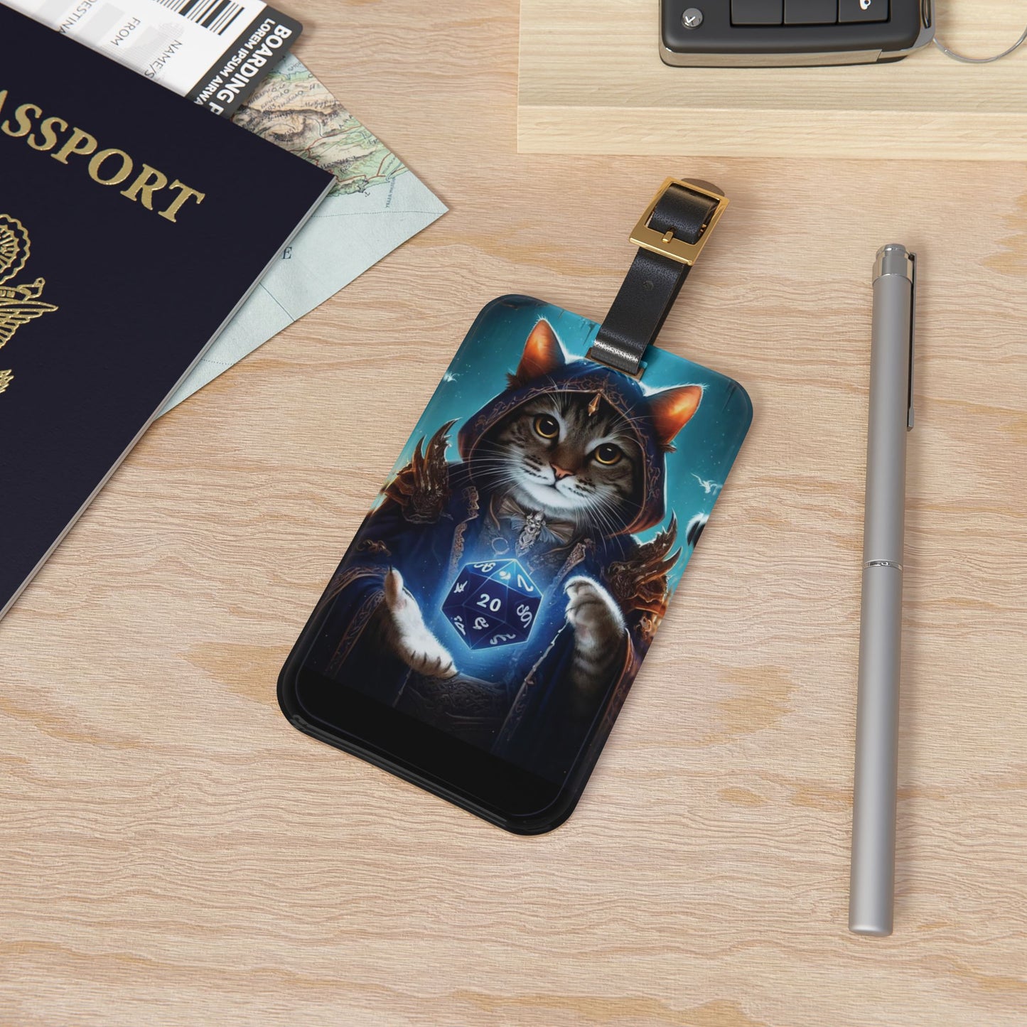 Dungeons and Dragons - Cat Sorcerer - Luggage Tag - Travel Gift   