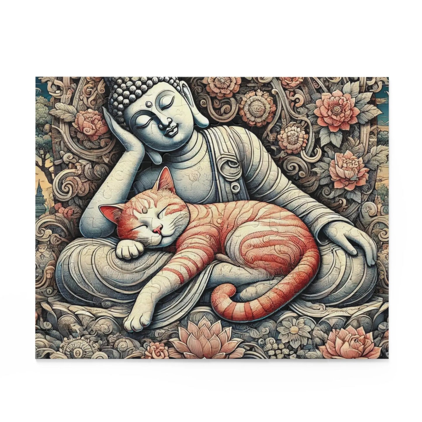 Resting Buddha Cat Naps - Cat Lover Gift 120, 252, or 500 -piece options   