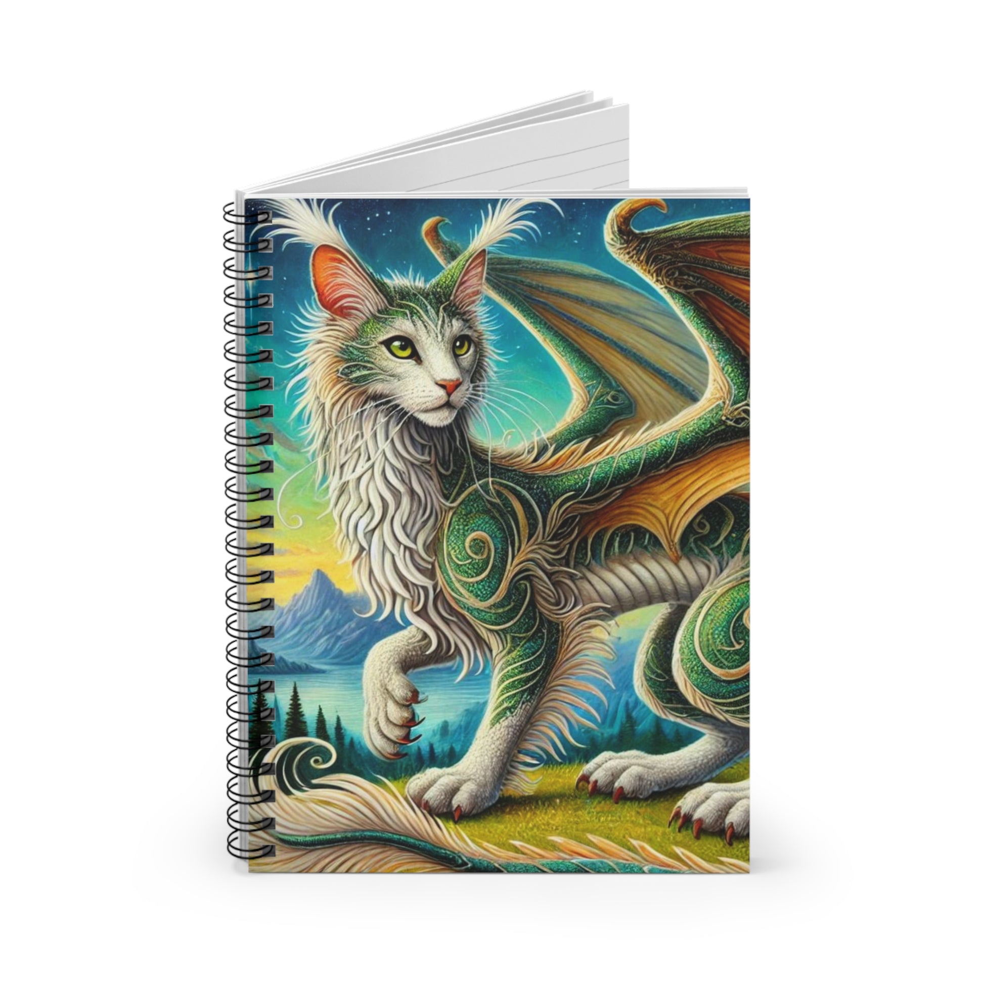 Magical Cragon - Cat Dragon - Spiral Notebook - Ruled Line   