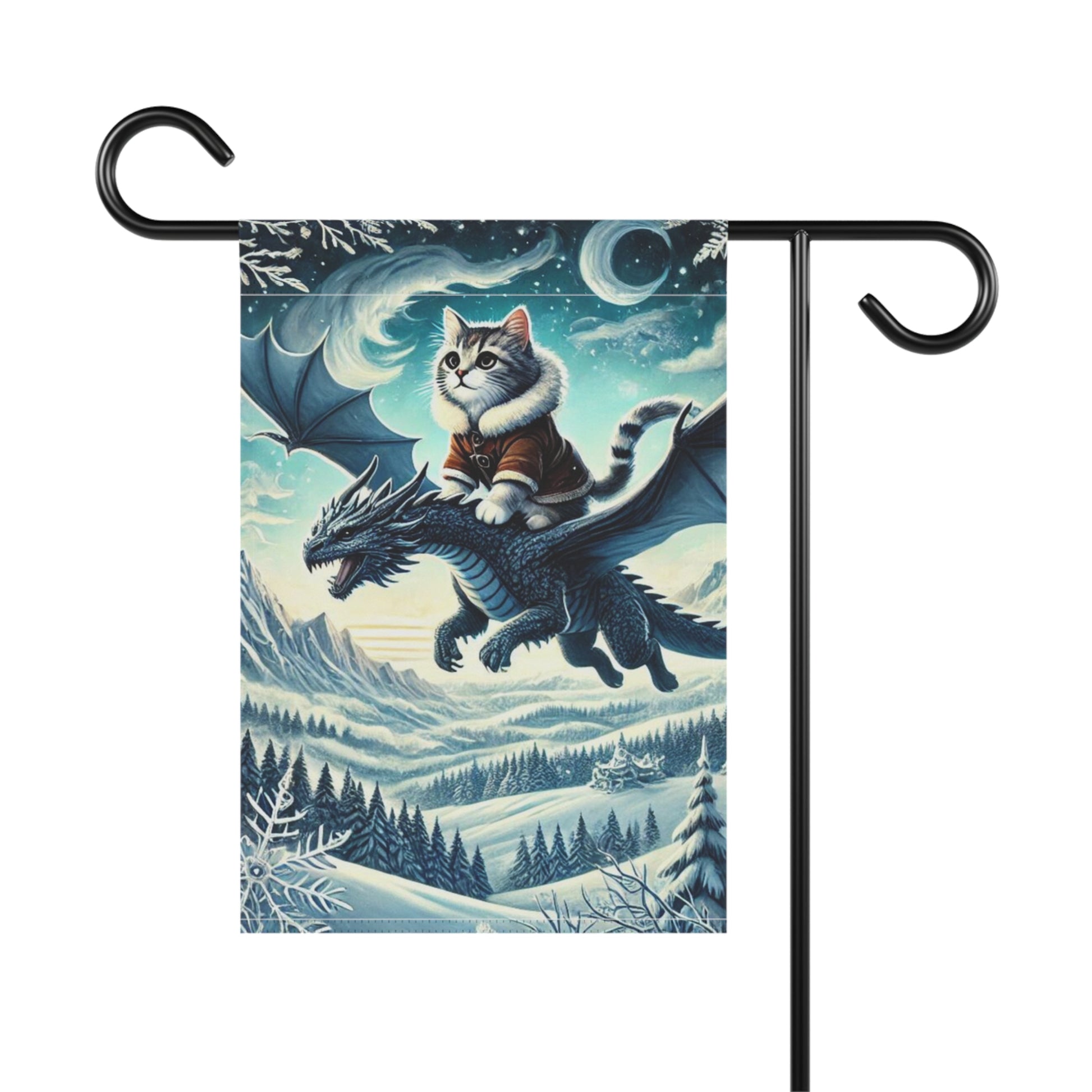 Winter Dragon Adventures - Cat Lover - Garden & House Banner   