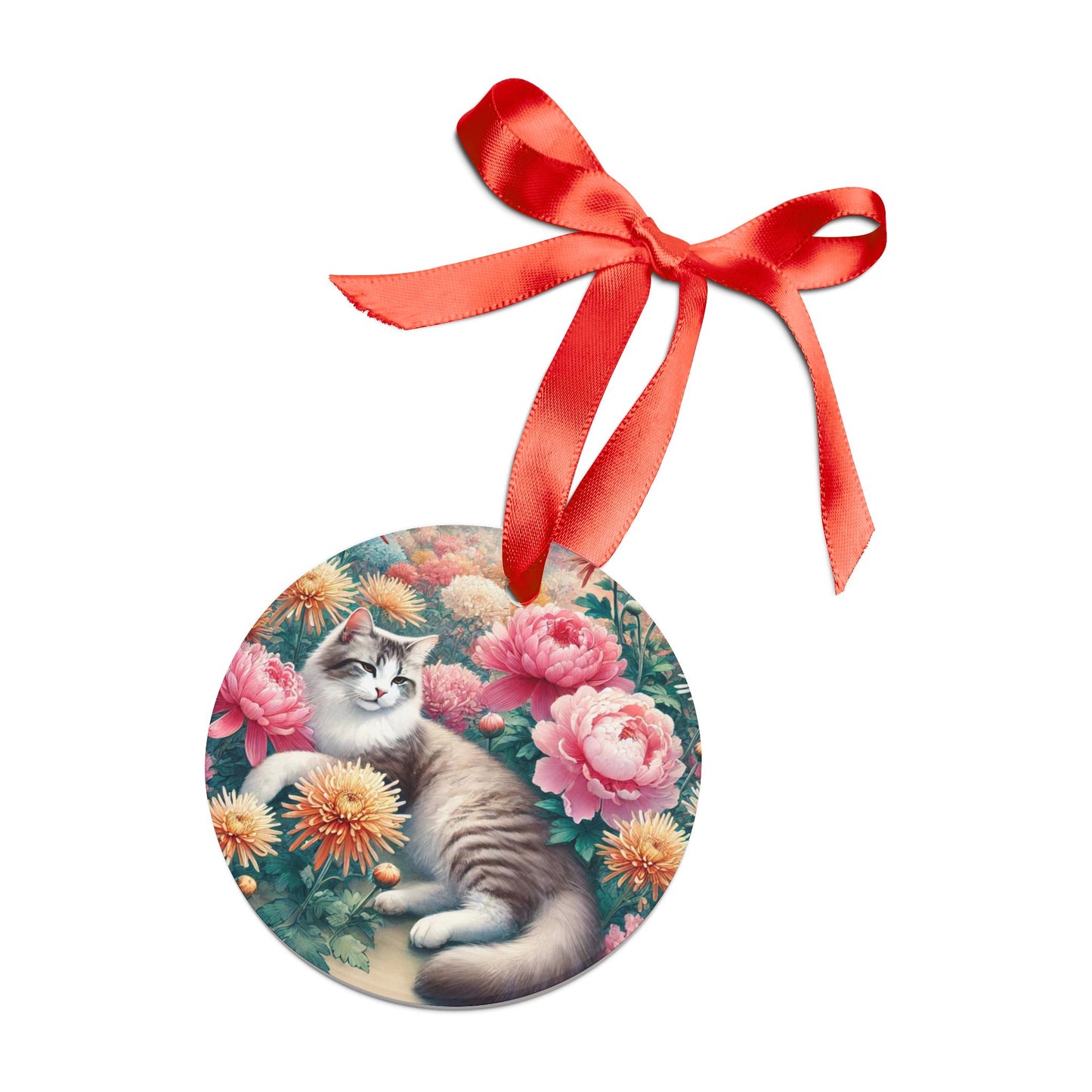 November Birth Flower - Cat Lover - Ornament   