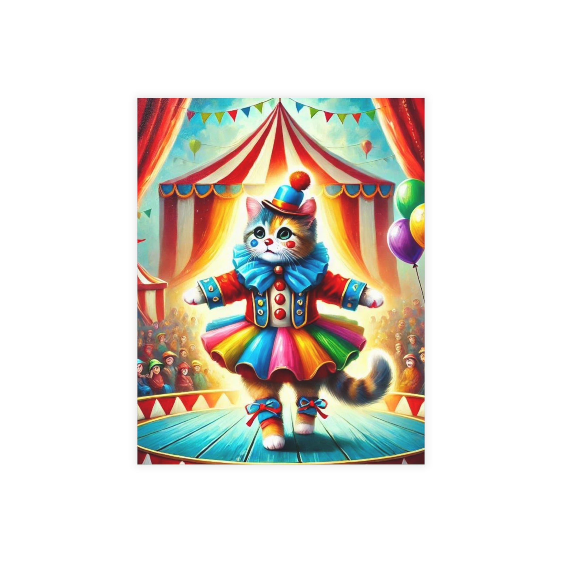 Cat Clown - Circus Party Invitation - Postcard Bundles (envelopes included)   