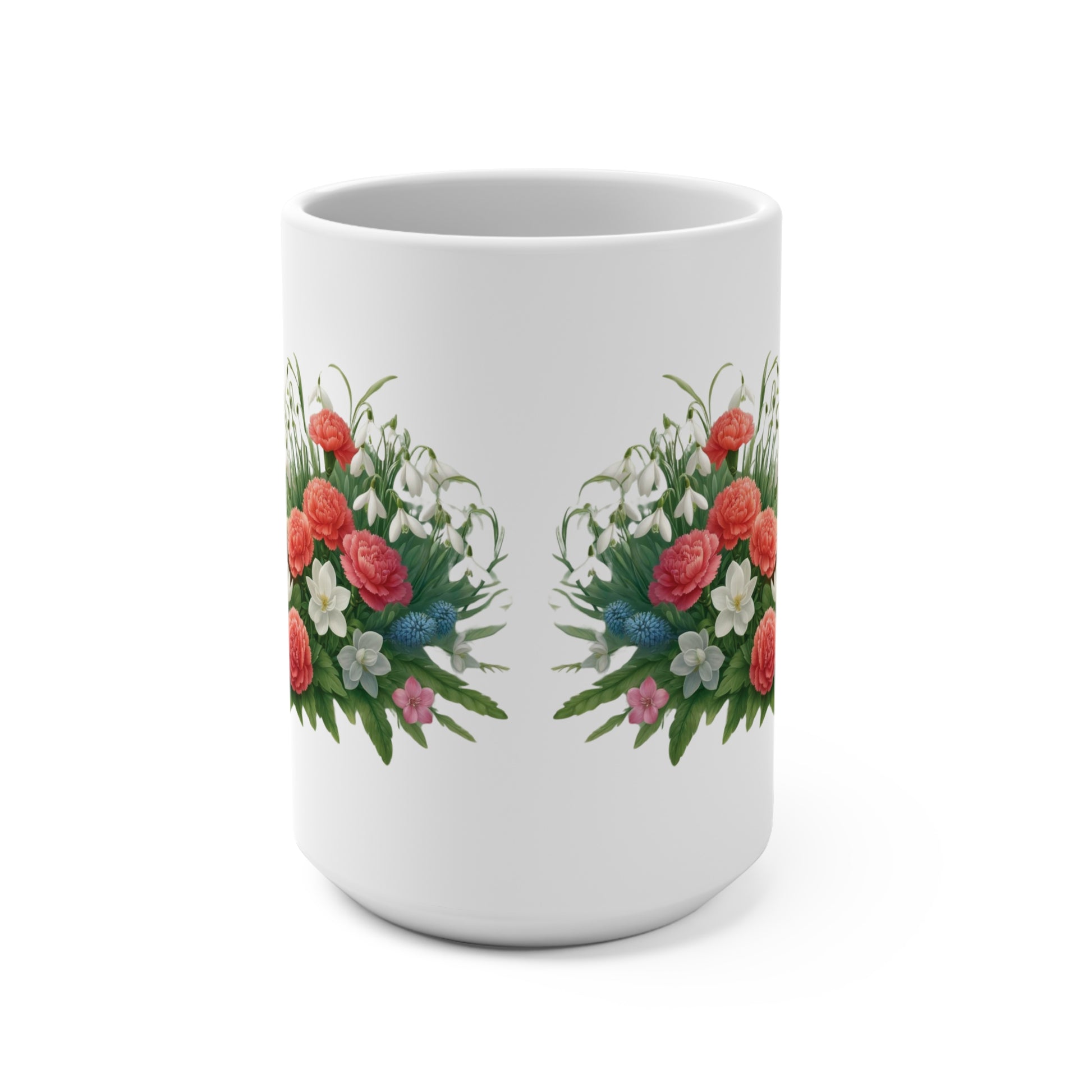 January Birth Flower - Cat Lover - Mug 15oz   