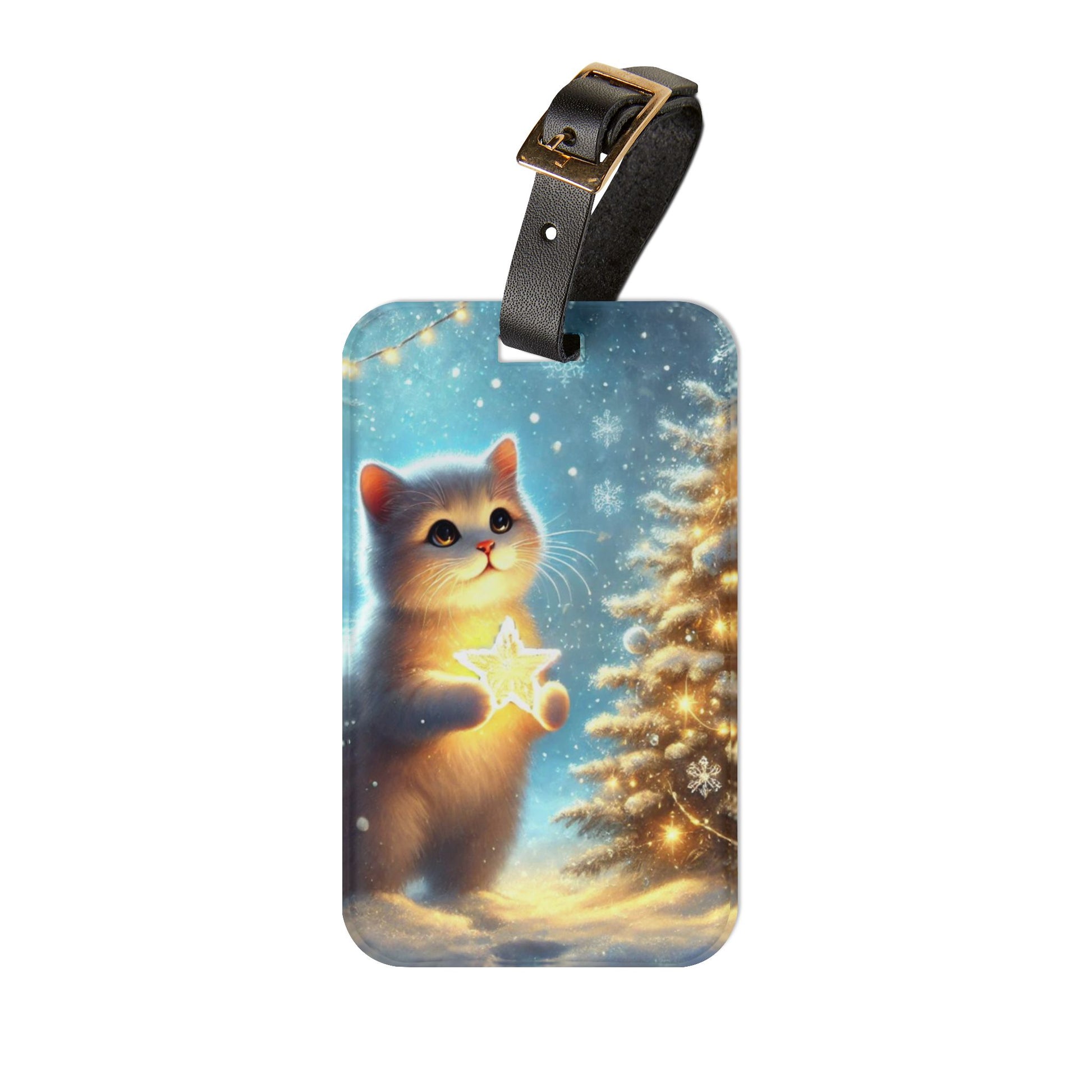 Winter Magic - Cat Lover - Luggage Tag - Travel Gift   