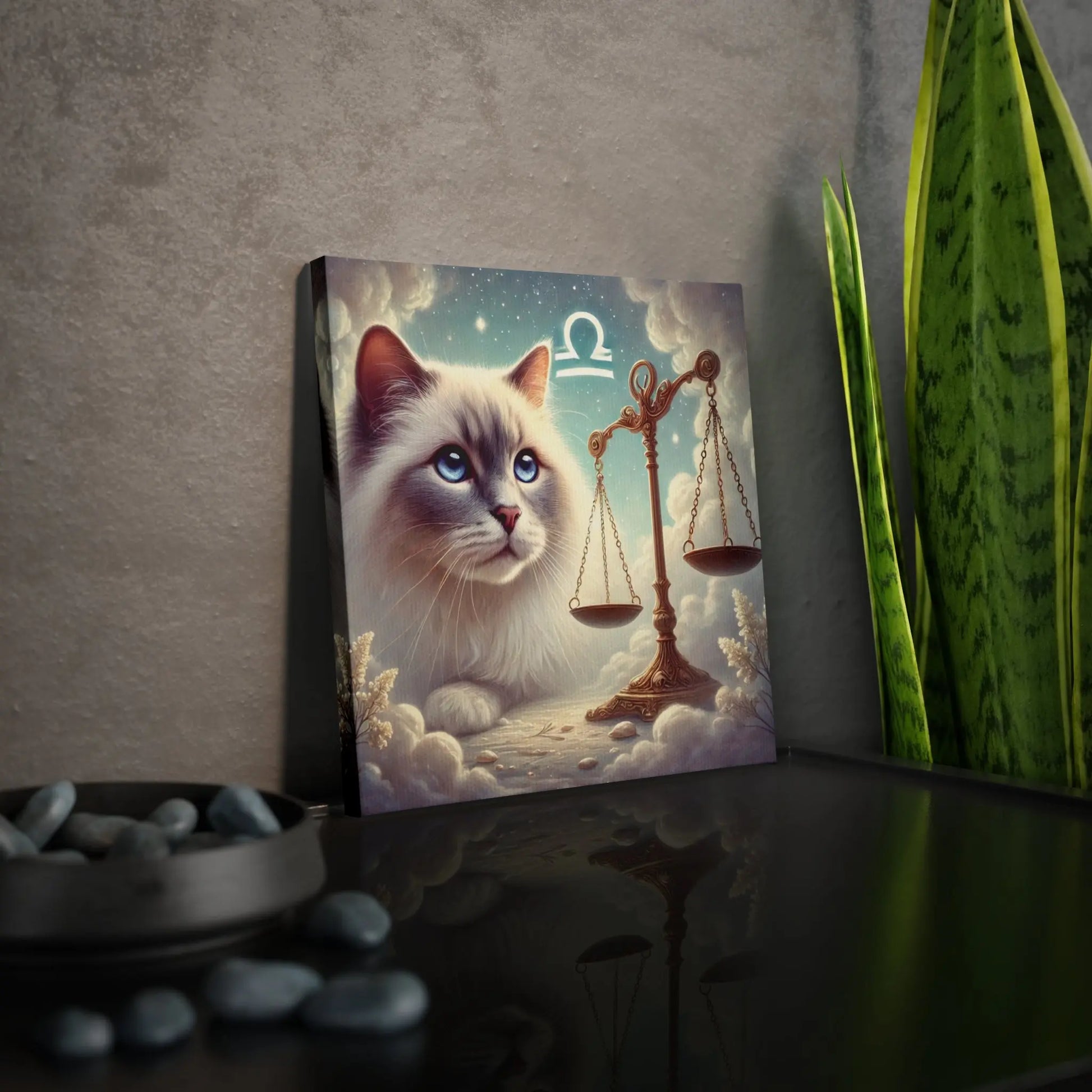 Libra Scales - Cat Lover - Wall Art Decor 8x8   