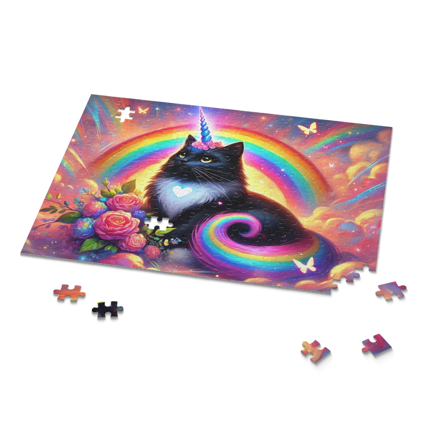 Pink Dreams - Cats Unicorns Rainbows and Butterflies - Cat Lover Gift 120, 252, or 500 -piece options   