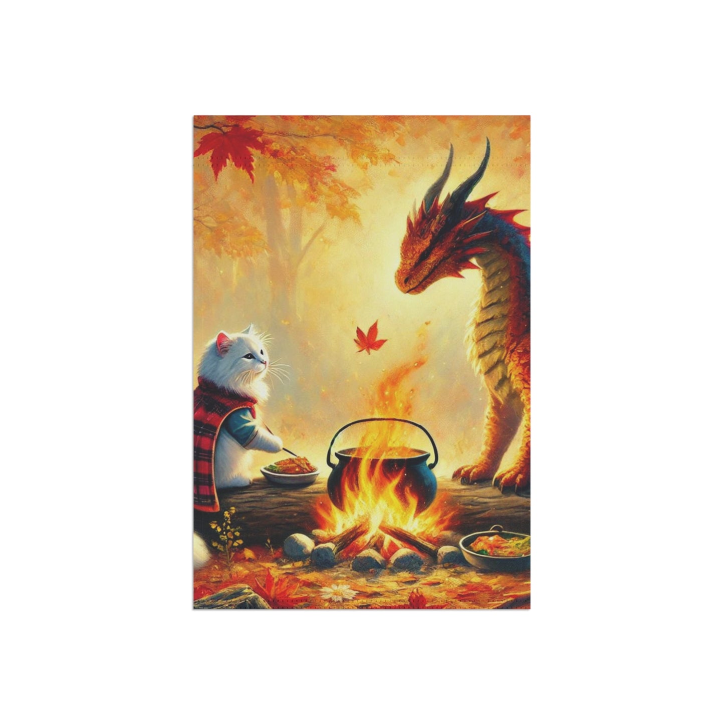 Autumn Dragon Adventures - Cat Lover - Garden & House Banner - Yard Flag   