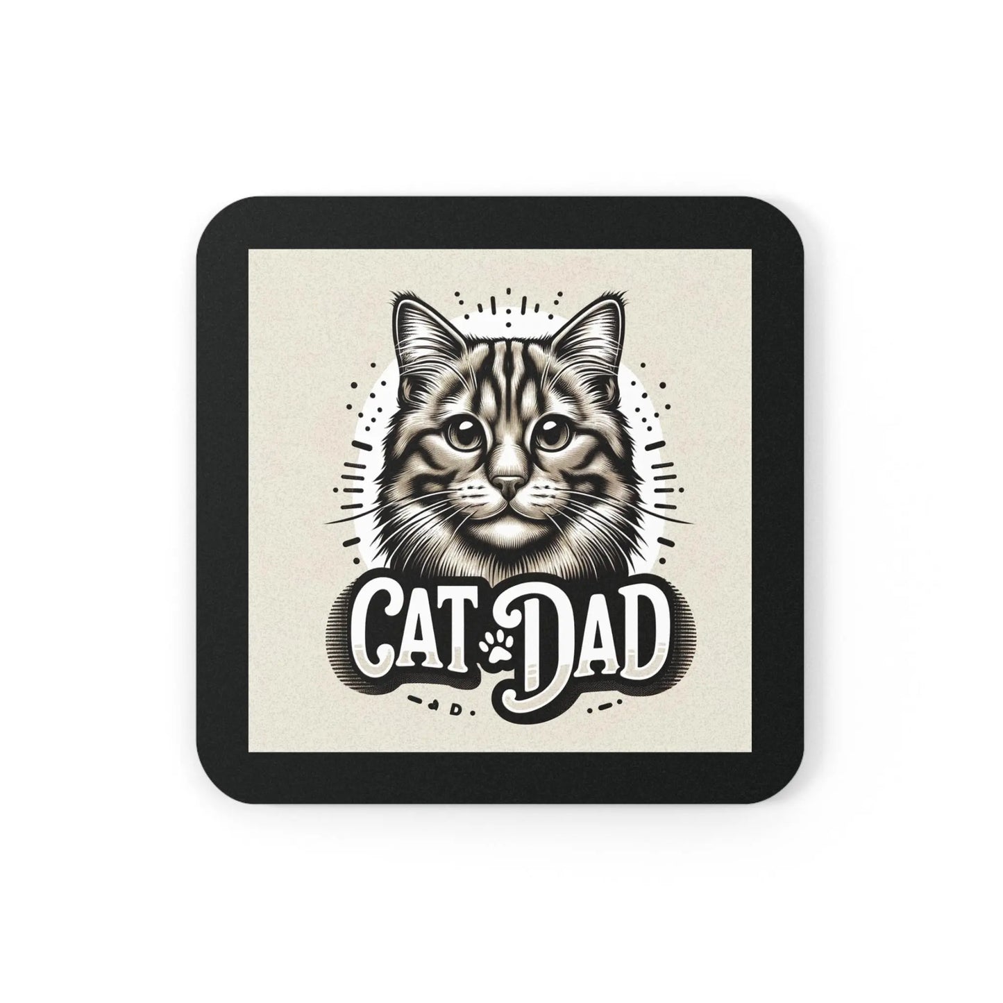 Cat Dad Gift - Adorable Cat Coaster - High Gloss Drink Coaster - Montecore PawPrints