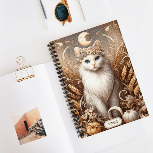 Virgo - Cat Lover - Spiral Notebook - Ruled Line   