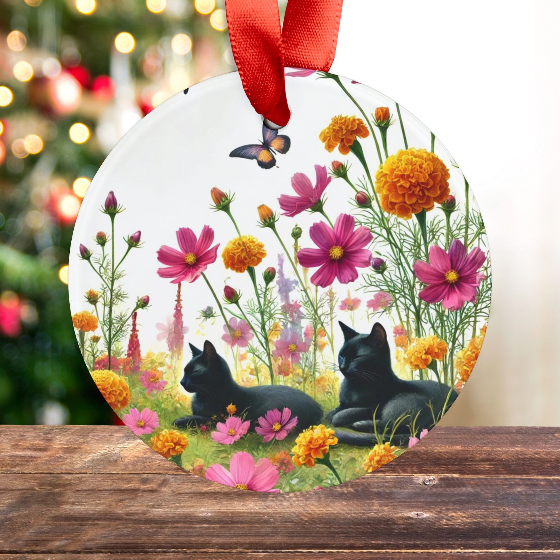 October Birth Flower - Cat Lover - Ornament   