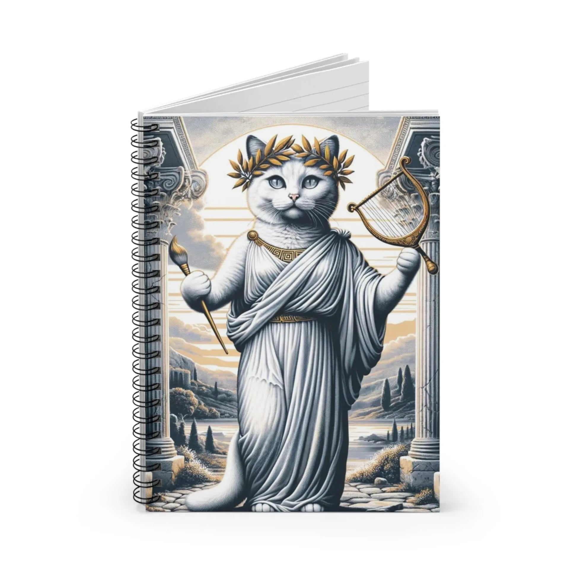 Cat Muse Goddess - Spiral Notebook - Ruled Line - Montecore PawPrints