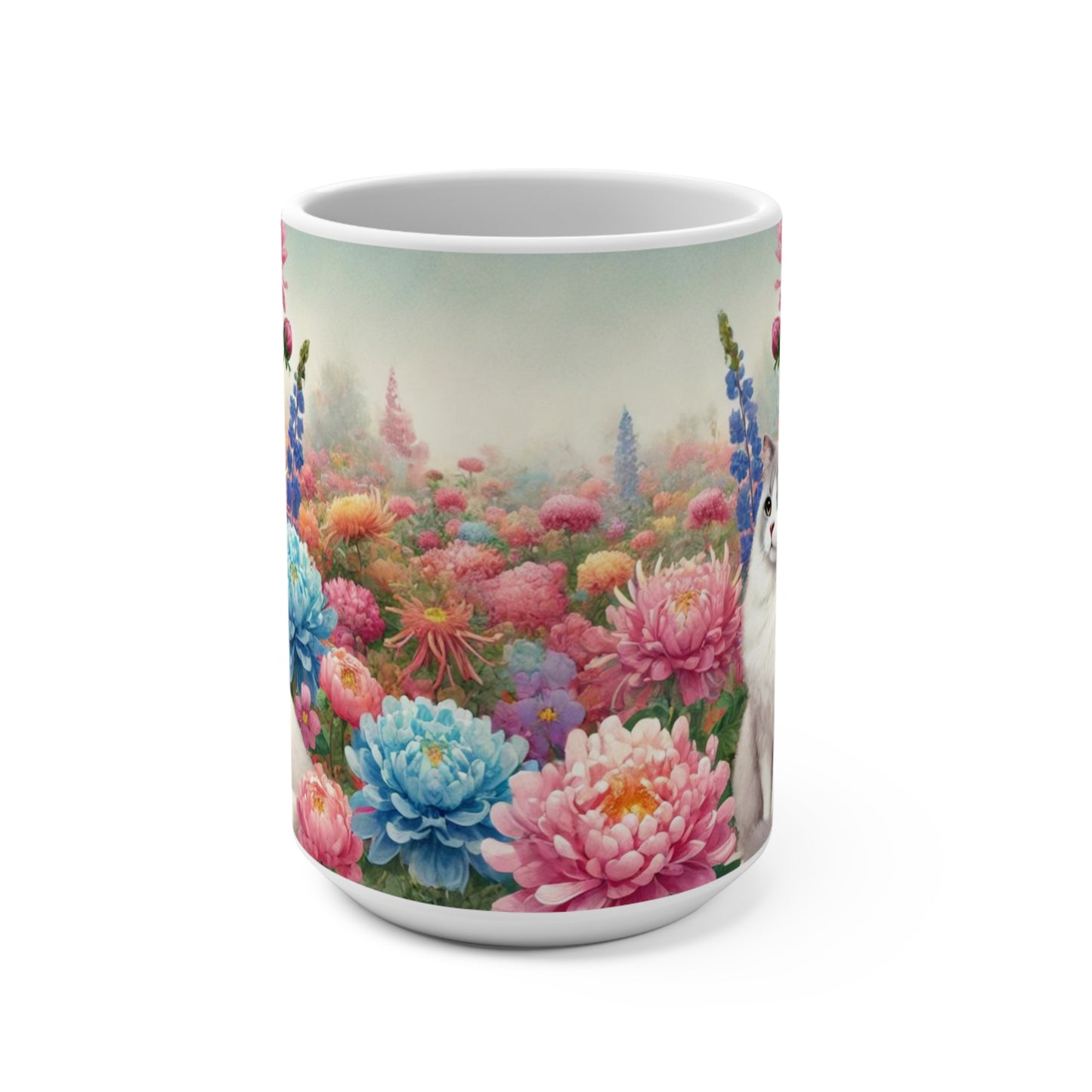 November Birth Month Flowers - Cat Lover - Mug 15oz   