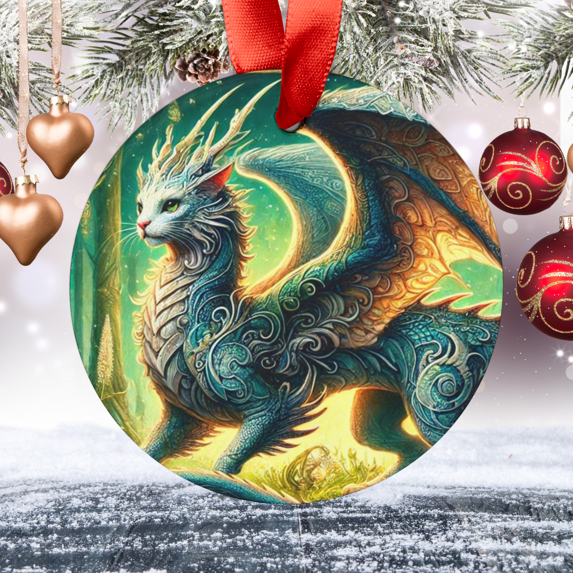 The Magical Cragon - Cat Dragon - Ornament   