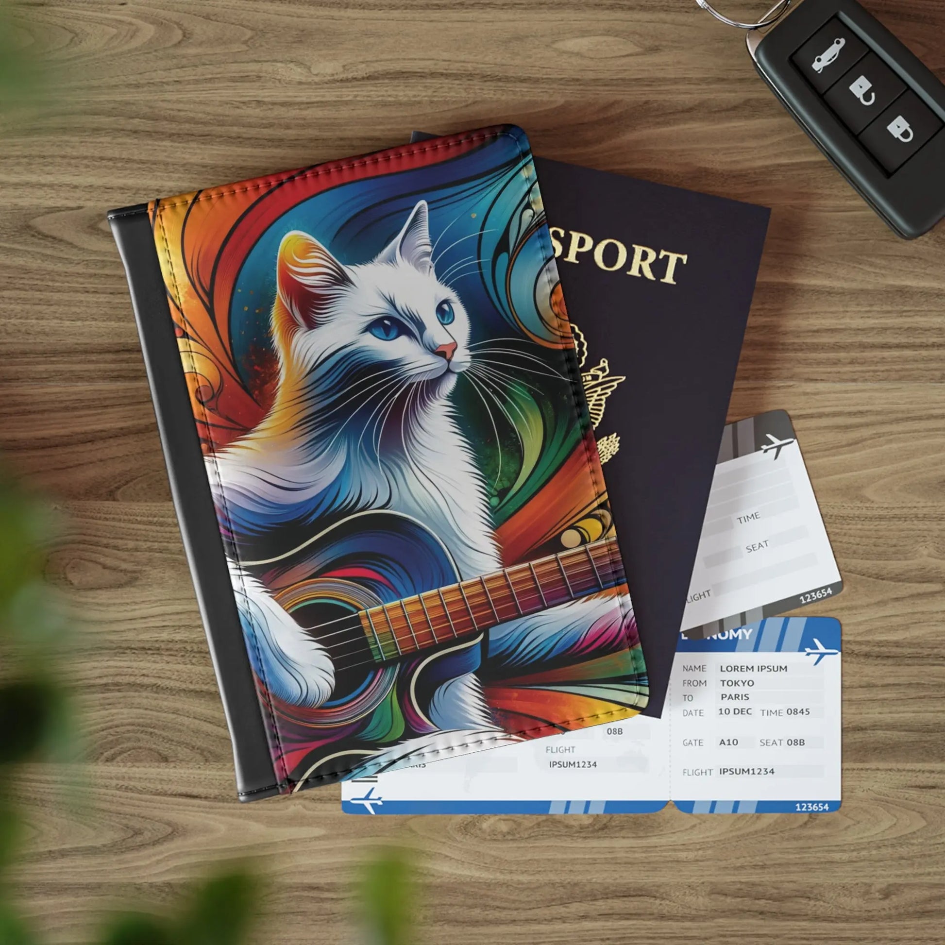 Musical Guitar Cat Player - Passport Cover - Montecore PawPrints