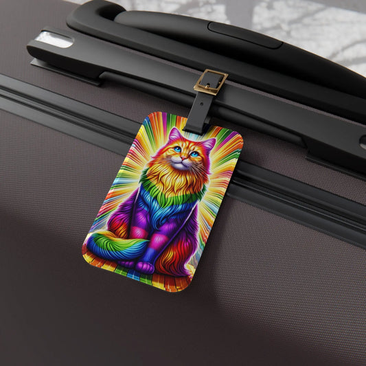 Rainbow Fluffy Cat - Luggage Tag - Montecore PawPrints