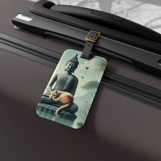 Cat Naps with Buddha - Cat Lover - Luggage Tag   