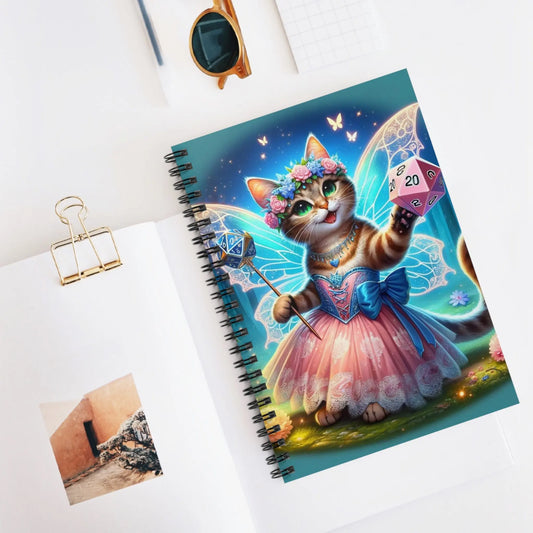 Dungeons and Dragons Cat Fairy - Spiral Notebook - Ruled Line - Montecore PawPrints