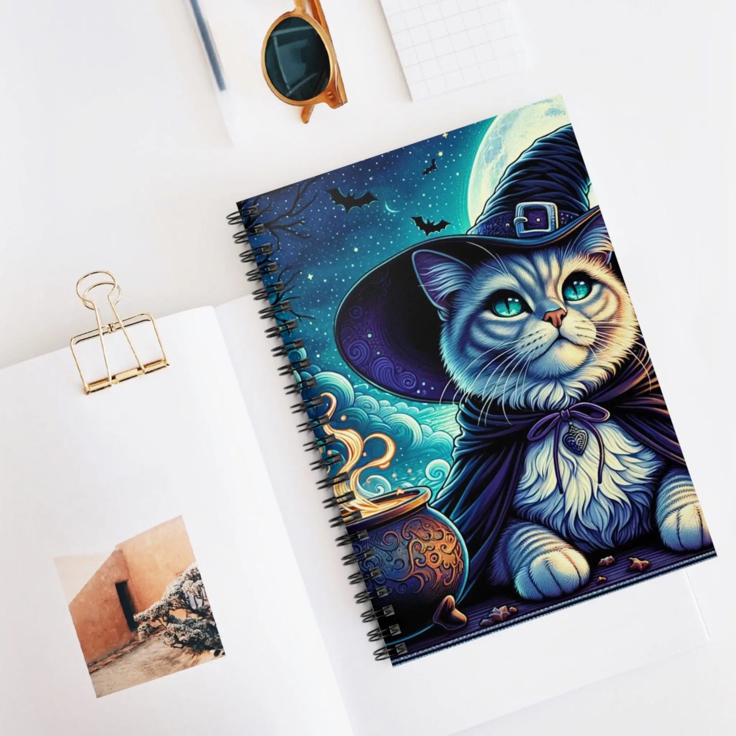 Witchy Cat Magic Potion Maker - Spiral Notebook - Ruled Line - Montecore PawPrints