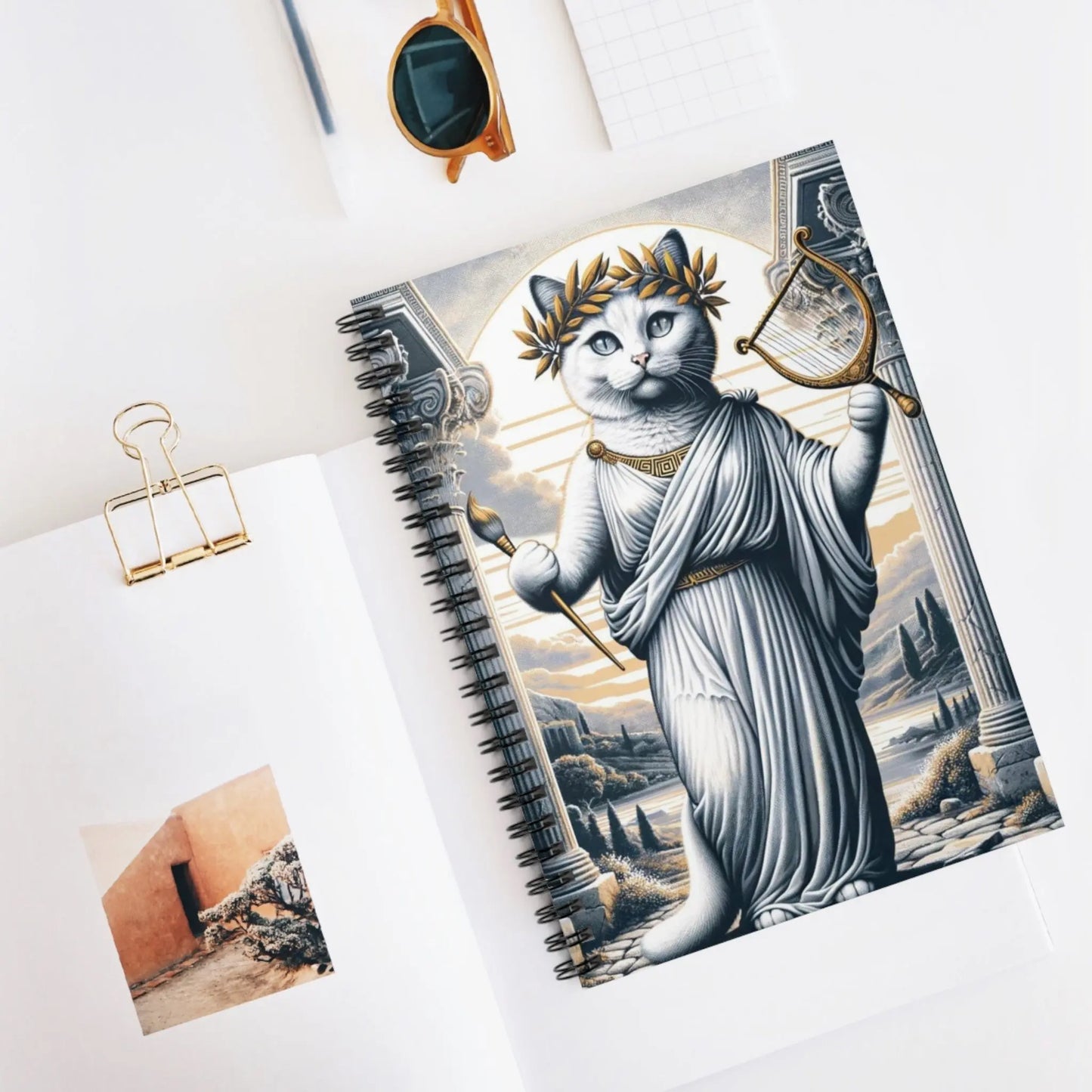 Cat Muse Goddess - Spiral Notebook - Ruled Line - Montecore PawPrints