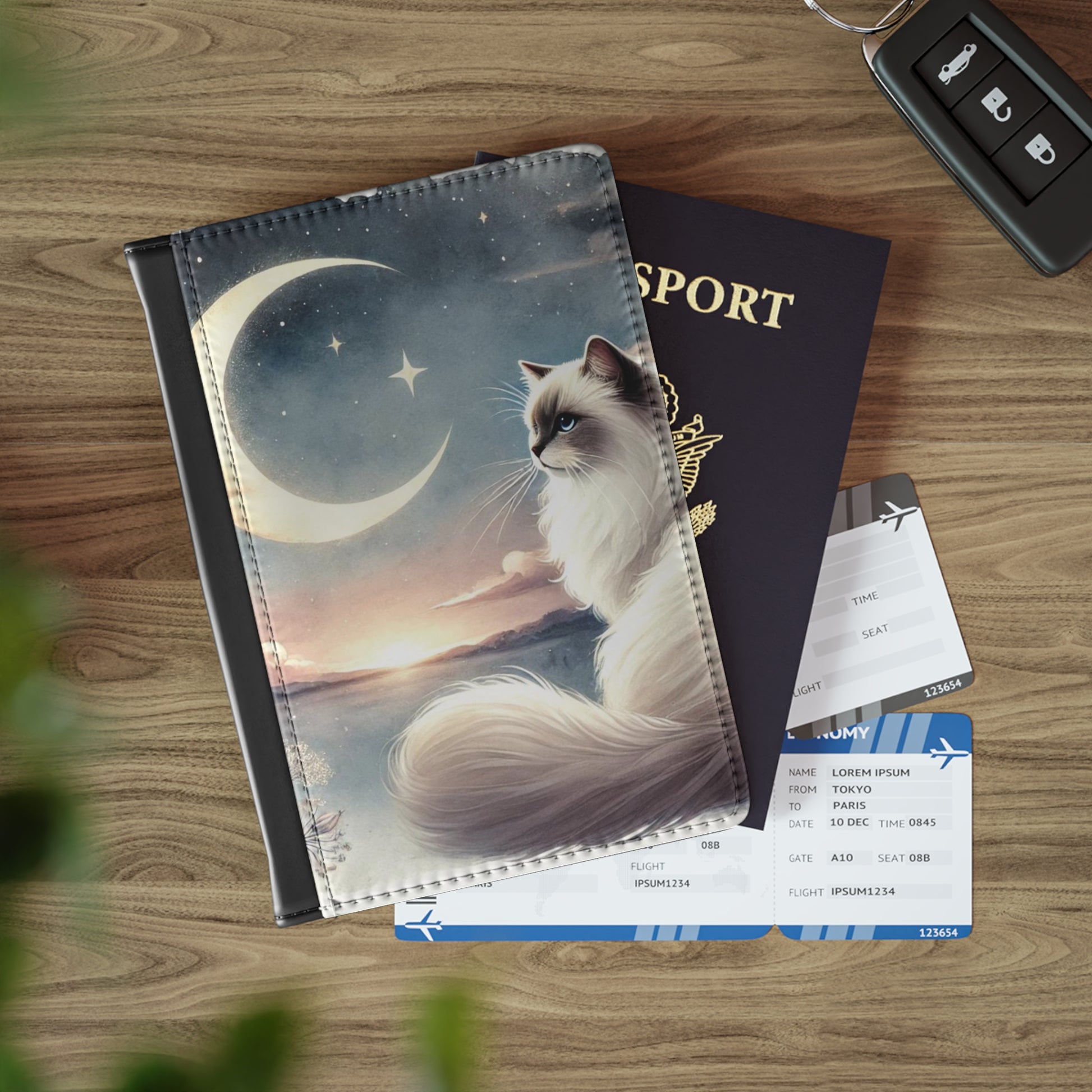 Celestial Moon - Cat Lover Ragdoll - Passport Cover   