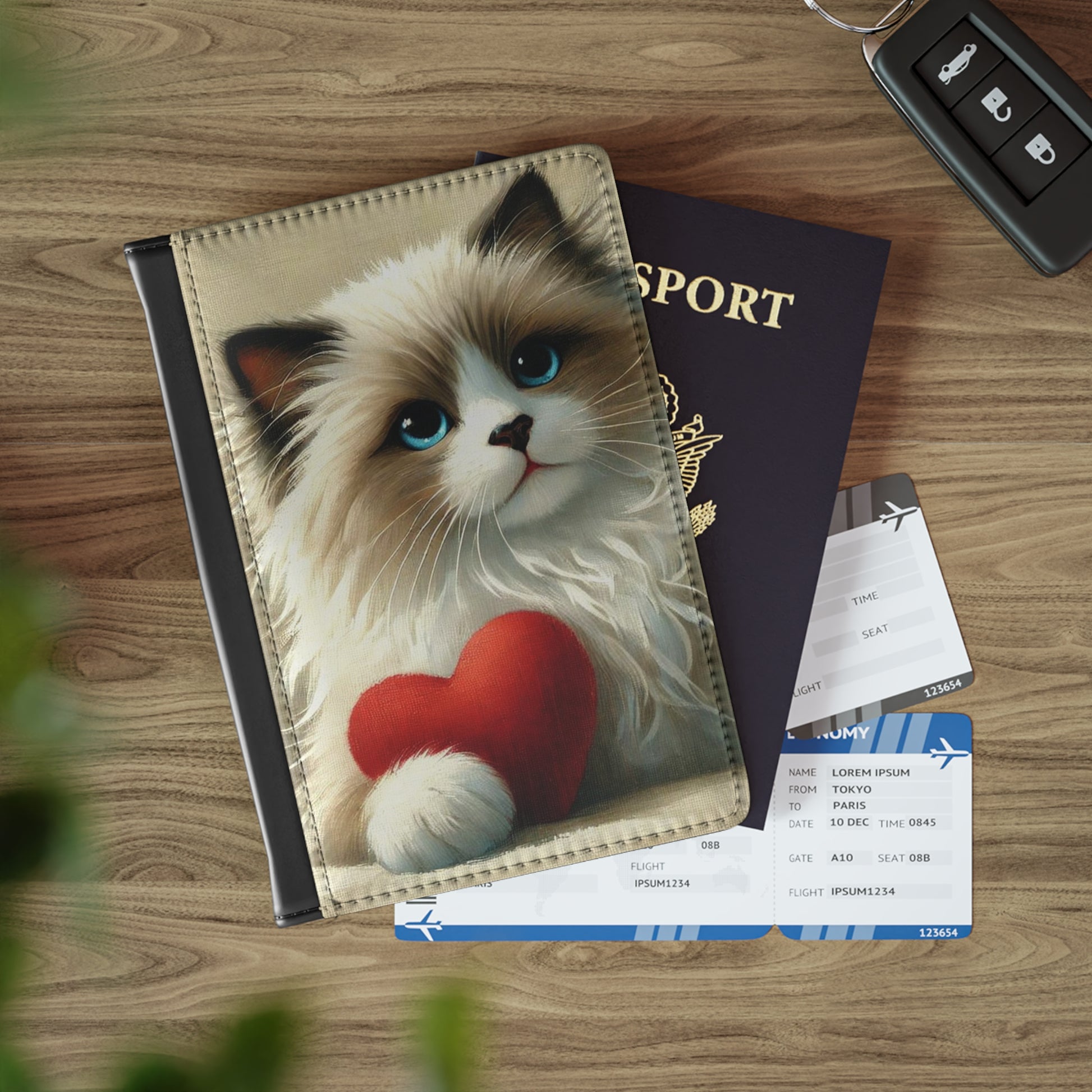 Cat Lover - Passport Cover - Travel Wallet   