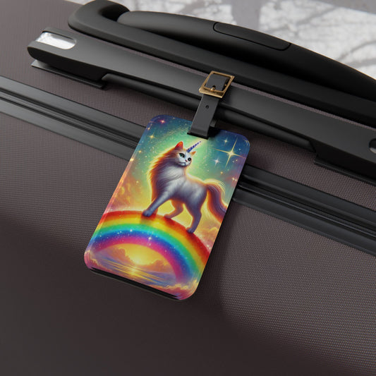 Rainbow Bridge Caticorn - Cat Unicorn - Luggage Tag - Travel Gift   