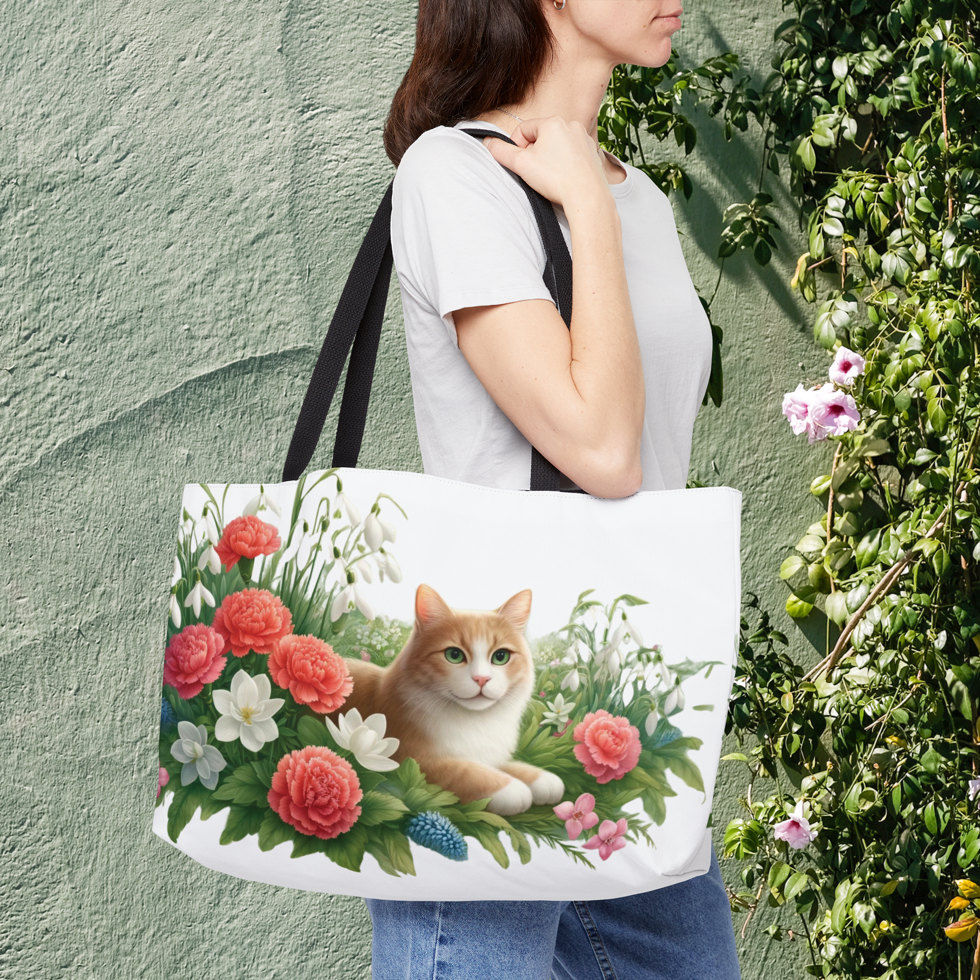 January Birth Flower - Cat Lover - Weekender Tote Bag   