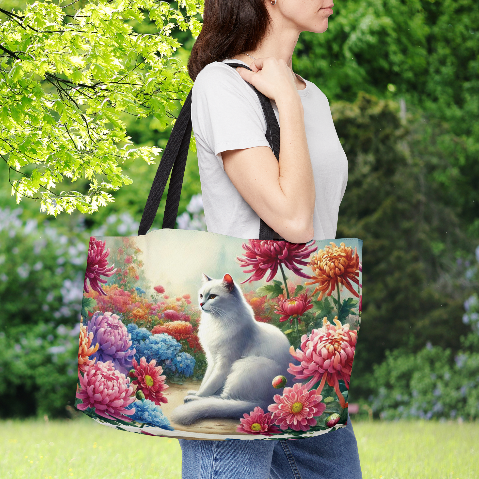 November Birth Flower - Cat Lover - Weekender Tote Bag   