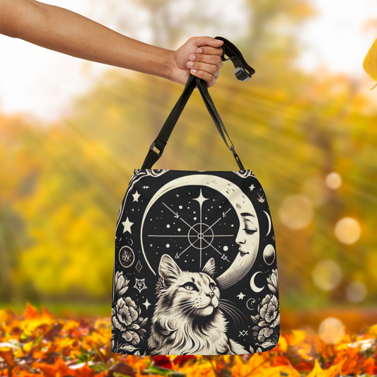 Moon Tarot - Cat Lover - Adjustable Strap Tote Bag   