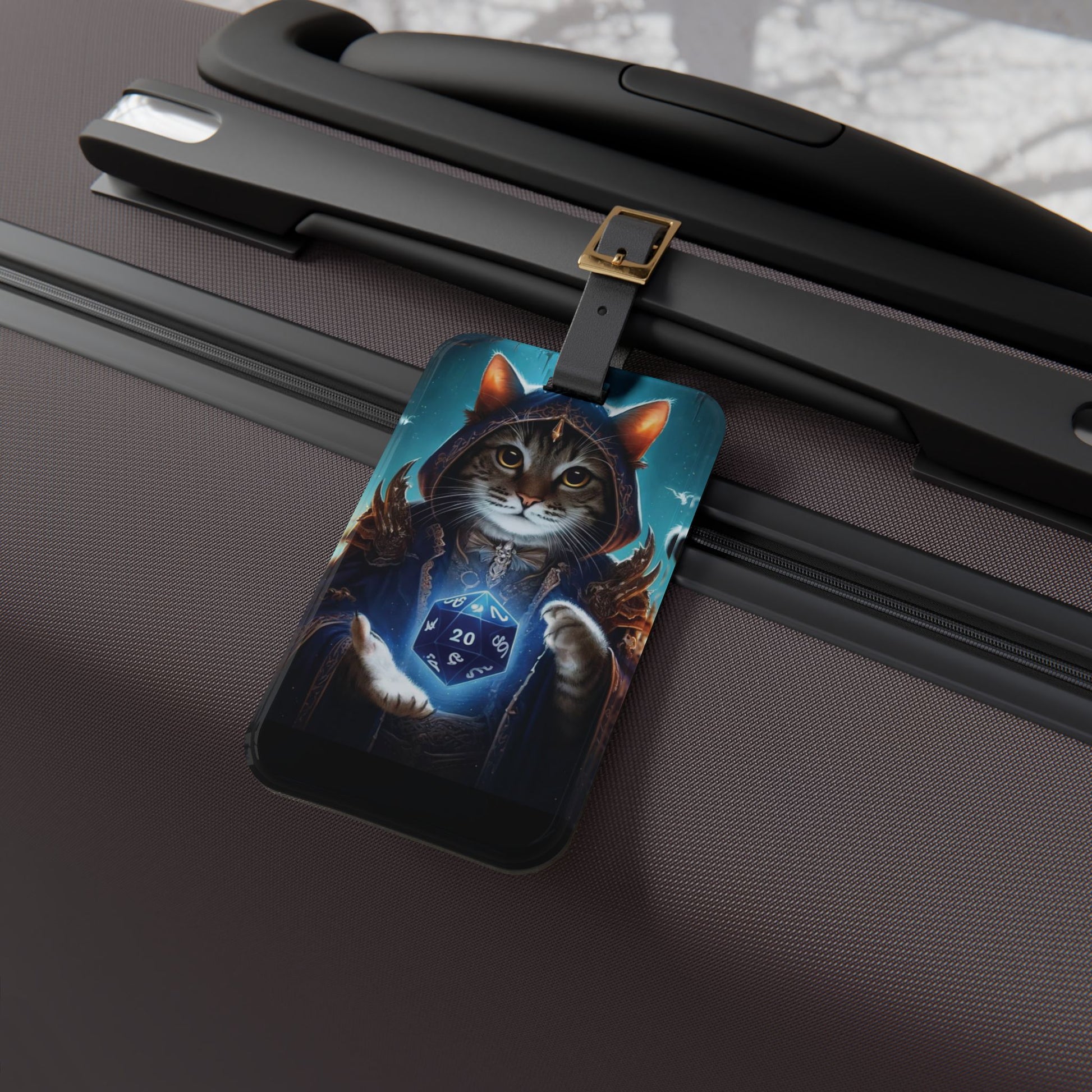 Dungeons and Dragons - Cat Sorcerer - Luggage Tag - Travel Gift   