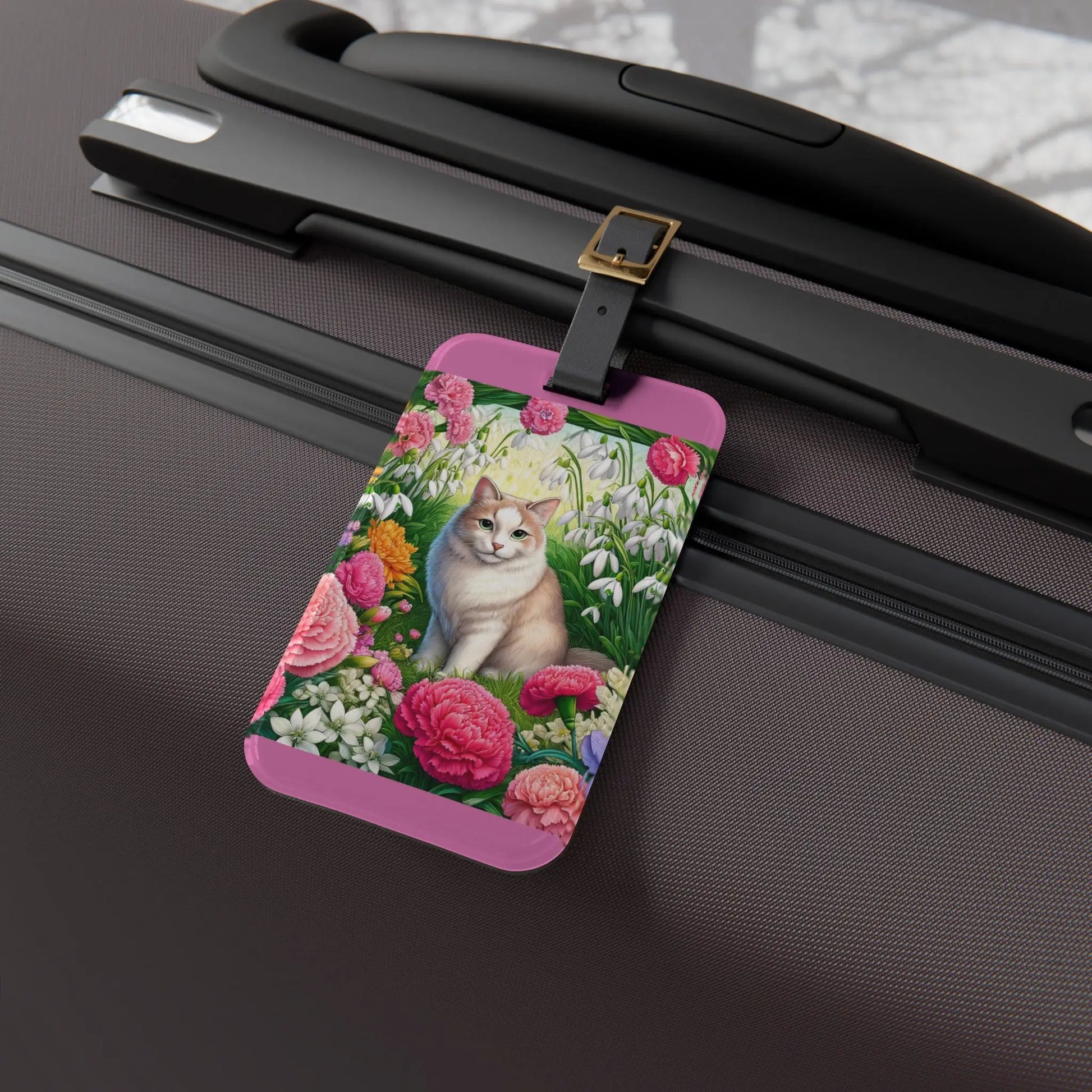 January Birth Flower - Luggage Tag - Travel Birthday Gift - Montecore PawPrints